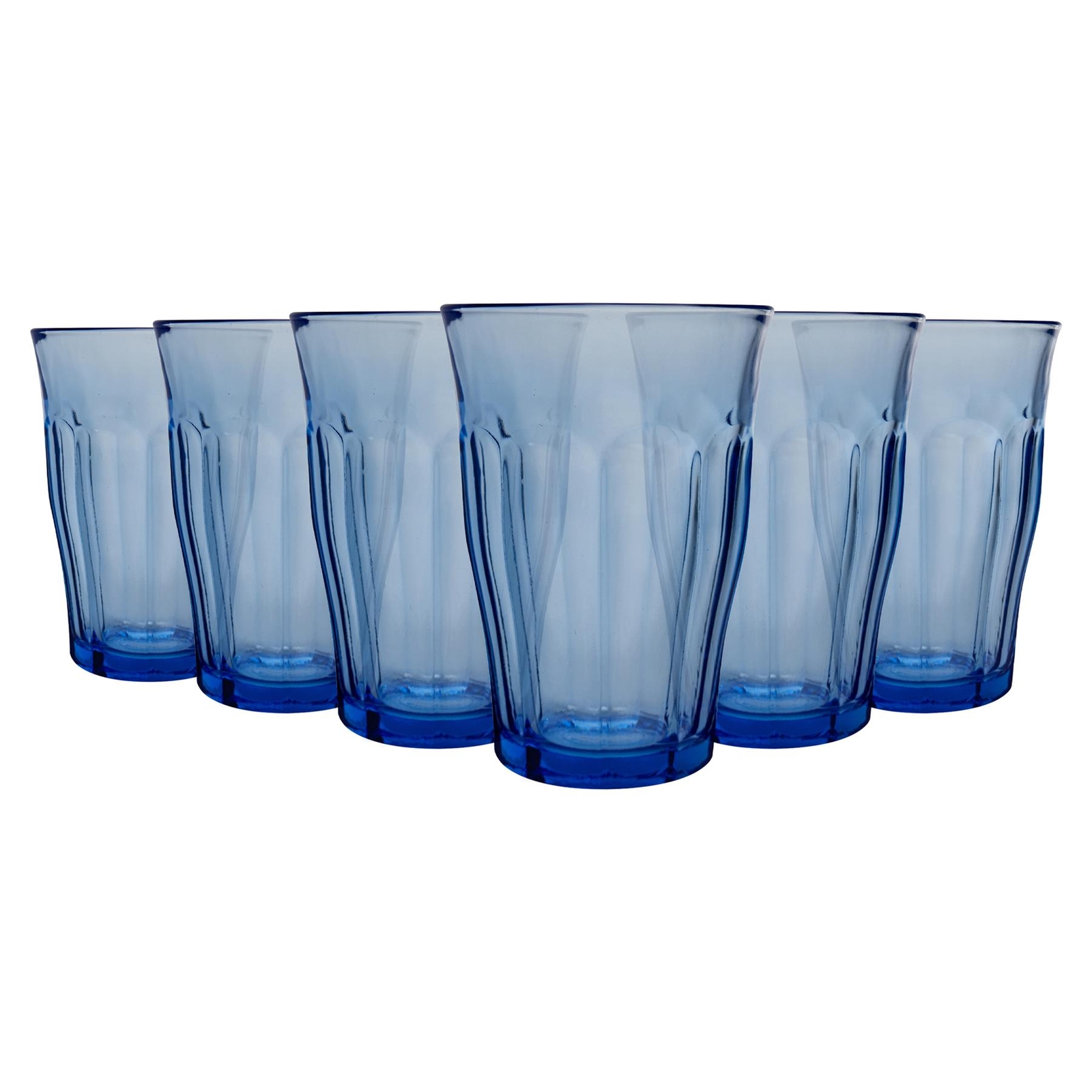 6x Duralex 360ml Picardie Highball Glasses Marine Juice Cocktail Drinking Set