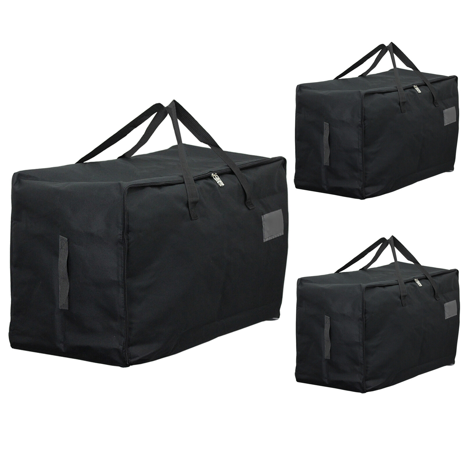 Large Canvas Bag Zipped Car Boot Storage Organiser Nylon Fabric Black 100L x 3