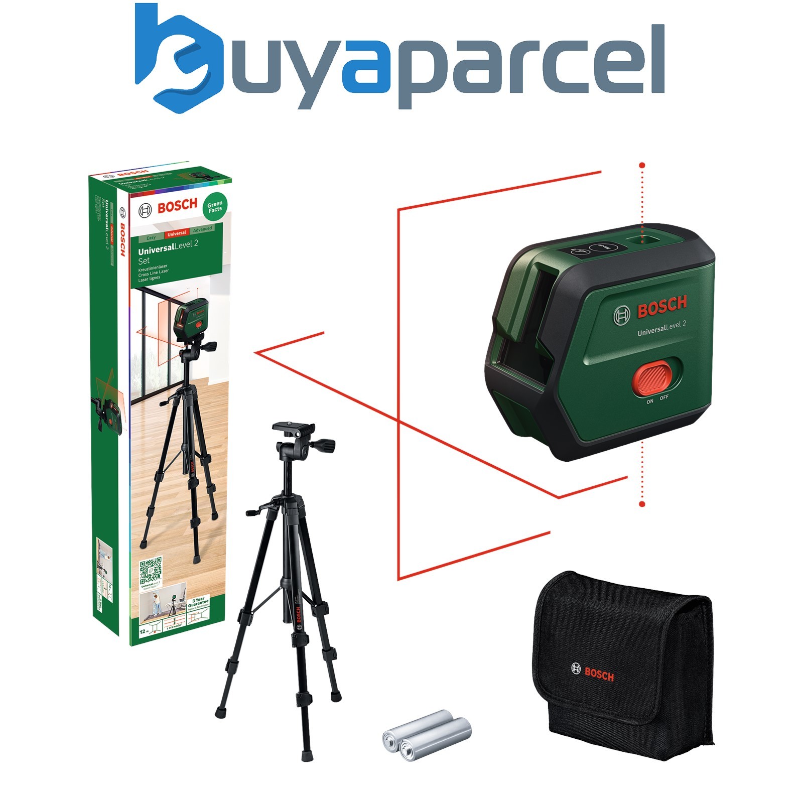 Bosch Cross Line Laser with Plumb Function UniversalLevel 2 Set 0603663F01