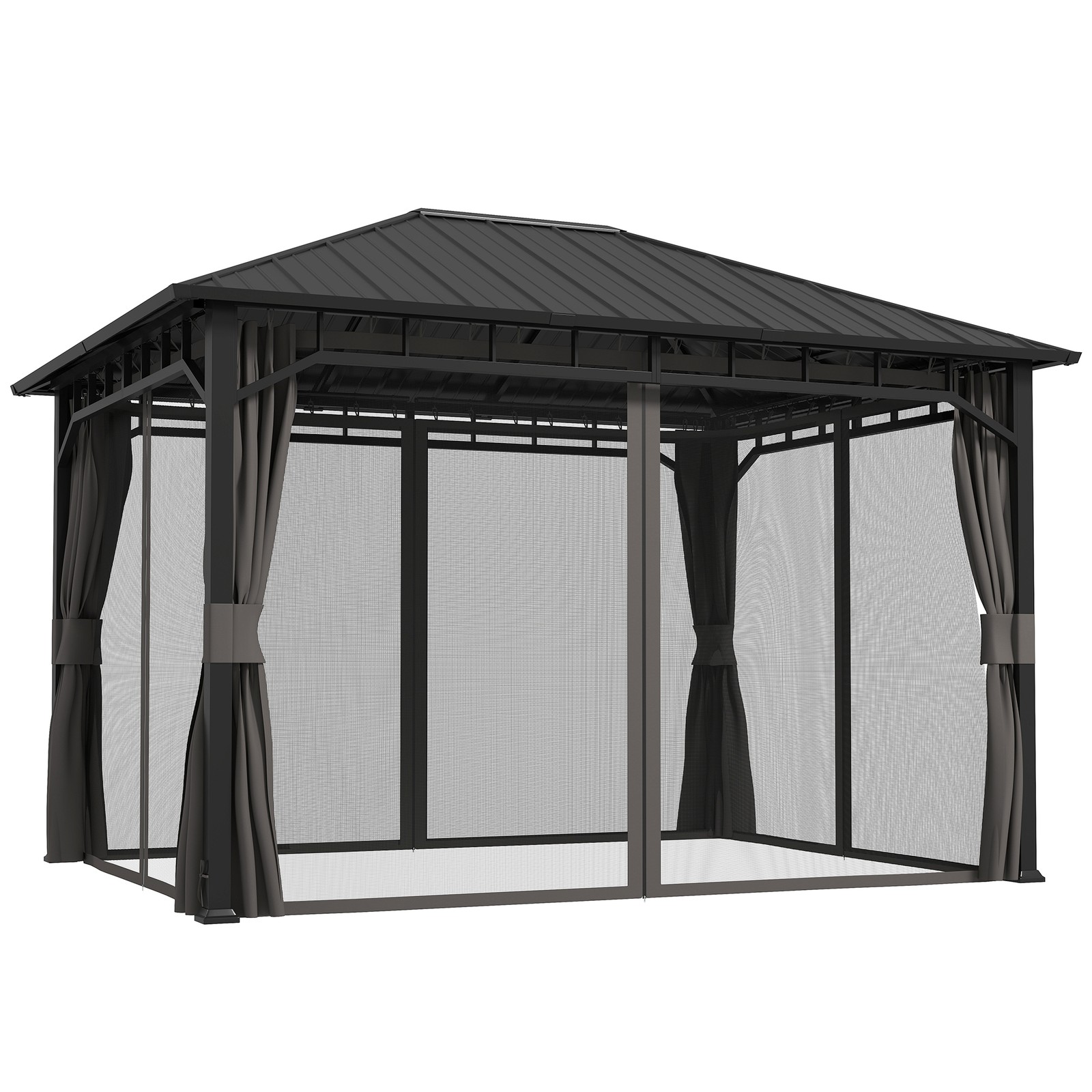 Outsunny 3 x 4m Hardtop Gazebo with Galvanised Steel Roof and Sides