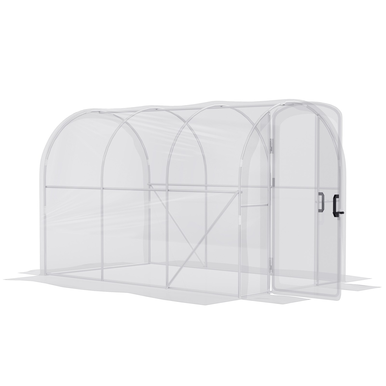 Outsunny 3 x 2 x 2m Polytunnel Greenhouse with Door, Galvanised Steel Frame
