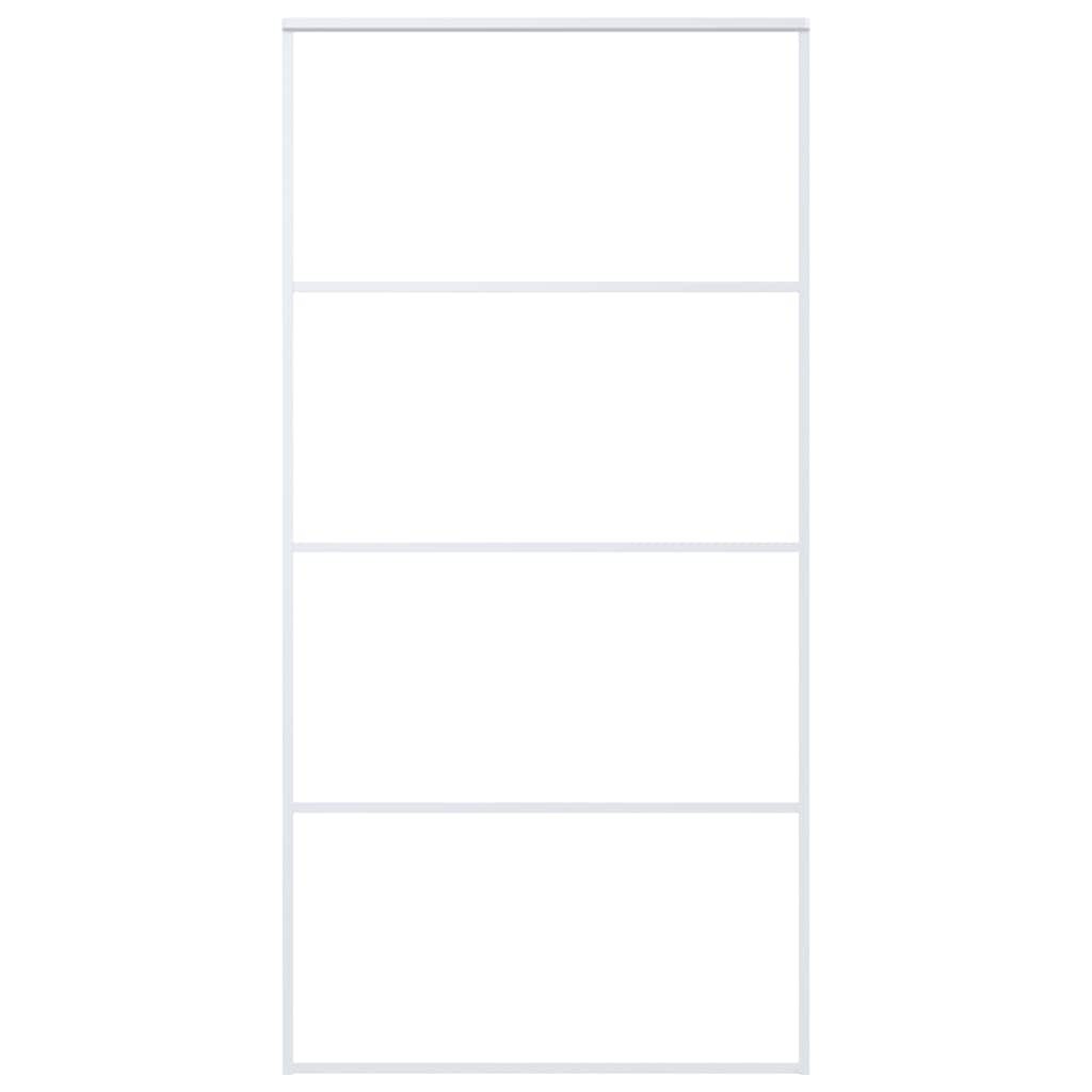 Sliding Door Frosted ESG Glass and Aluminium 102.5x205 cm White vidaXL