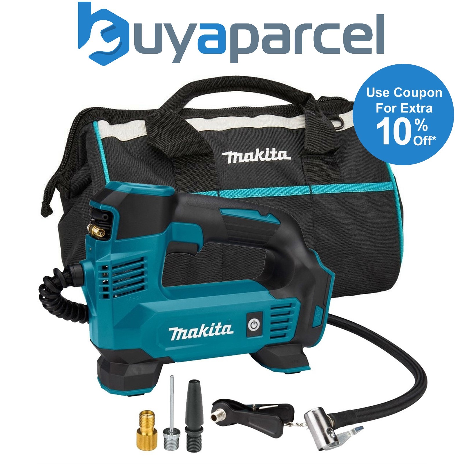 Makita DMP180Z 18V LXT Lithium Ion Cordless Inflator Digital + Adapters + Bag