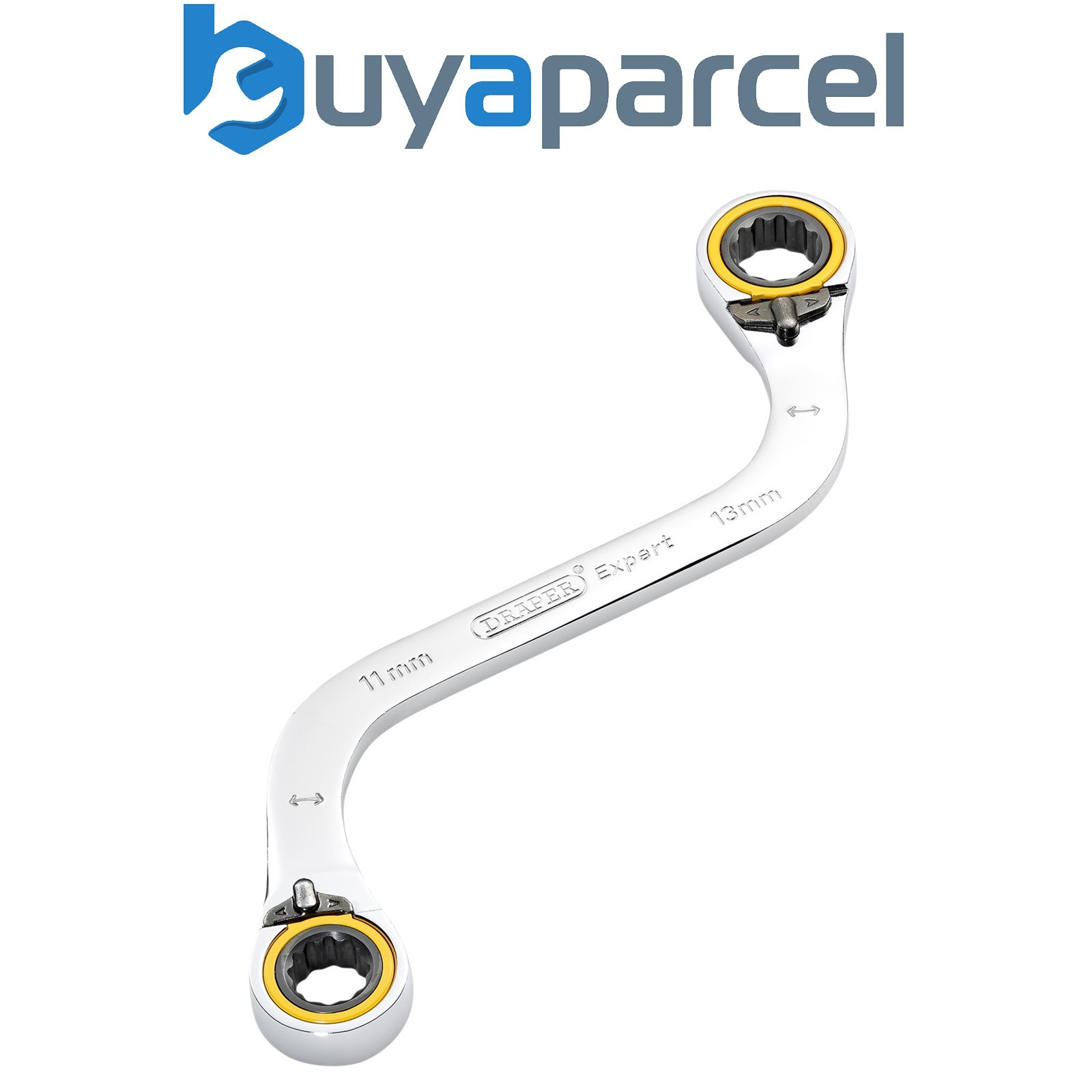 Draper 03943 Draper Expert HI-TORQ Double Ring Ratchet S-Shape Spanner, 11 x 13m