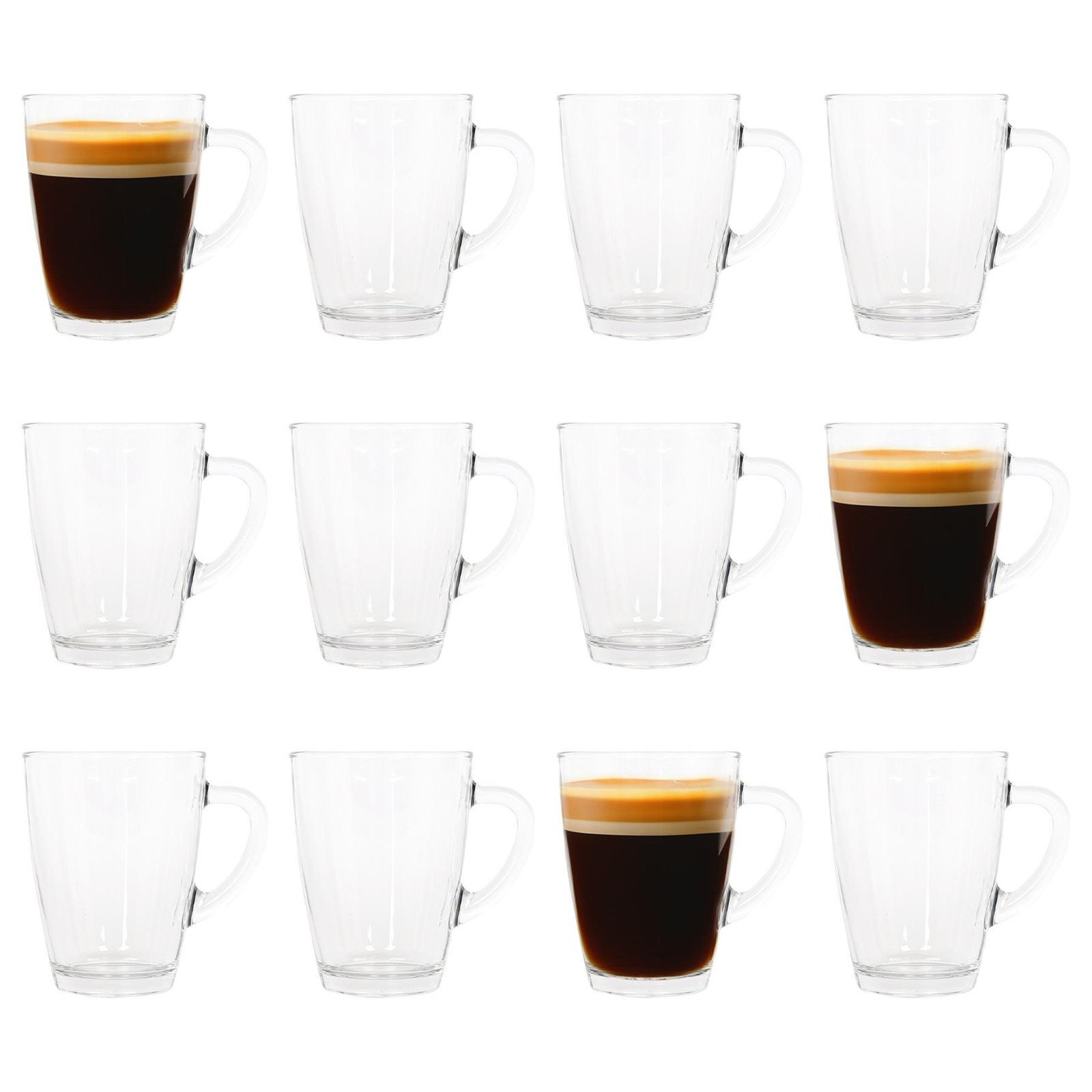 12x LAV 350ml Vega Glass Coffee Cups Hot Tea Latte Cappuccino Mug with Handle