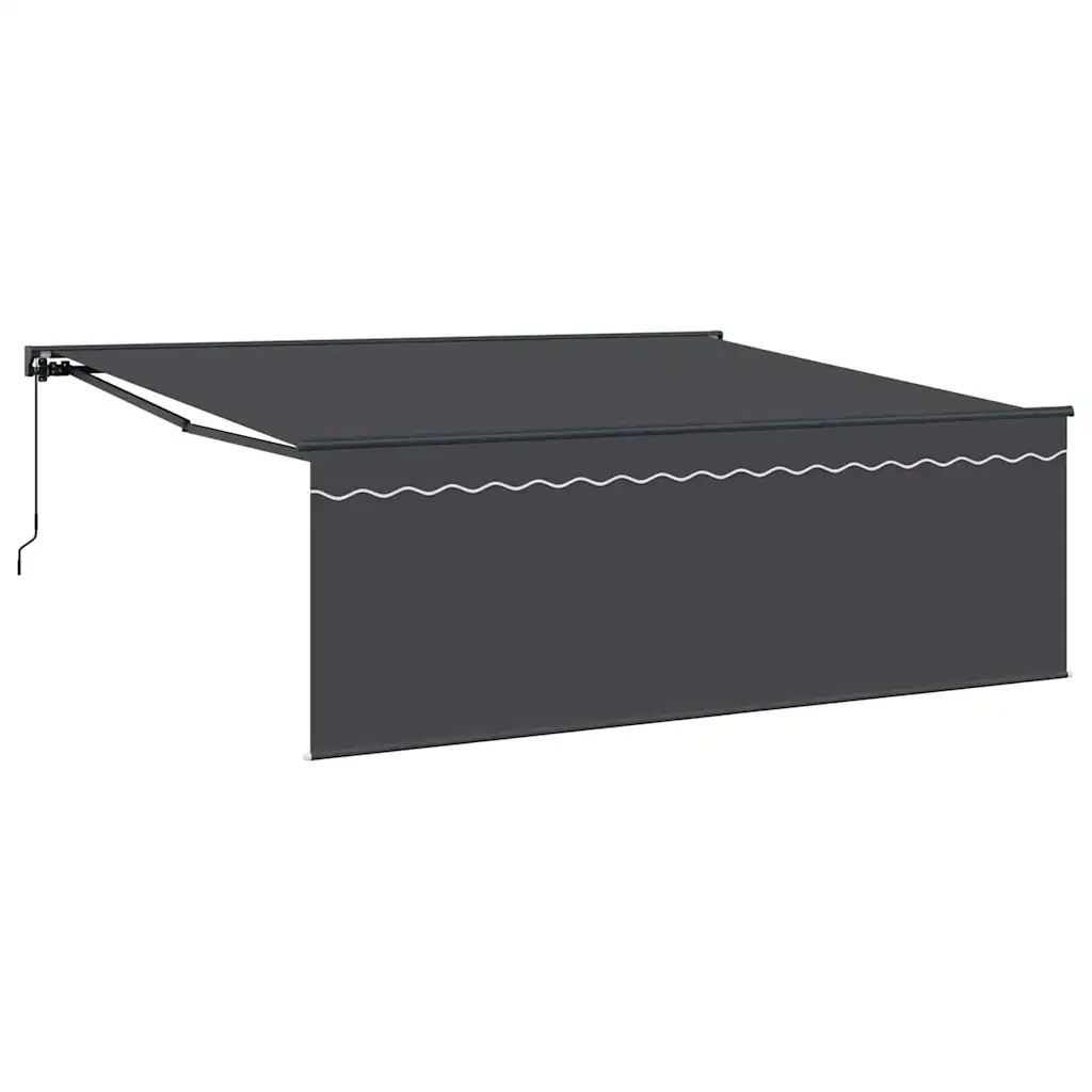 vidaXL Retractable Awning Manual Anthracite 400 x 300 cm, Adjustable Canopy for