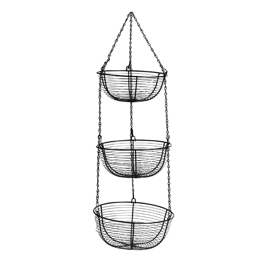 3-Tier Hanging Basket Fruit Organizer Kitchen Heavy Duty Wire Organizer6048