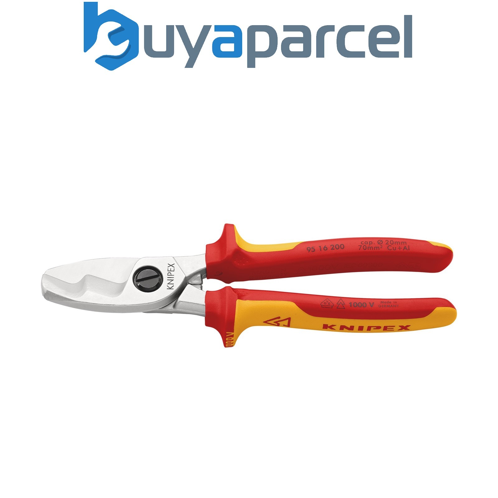 Draper 34059 KNIPEX 95 16 200 SB VDE Insulated Cable Shears with Twin Cutting Ed