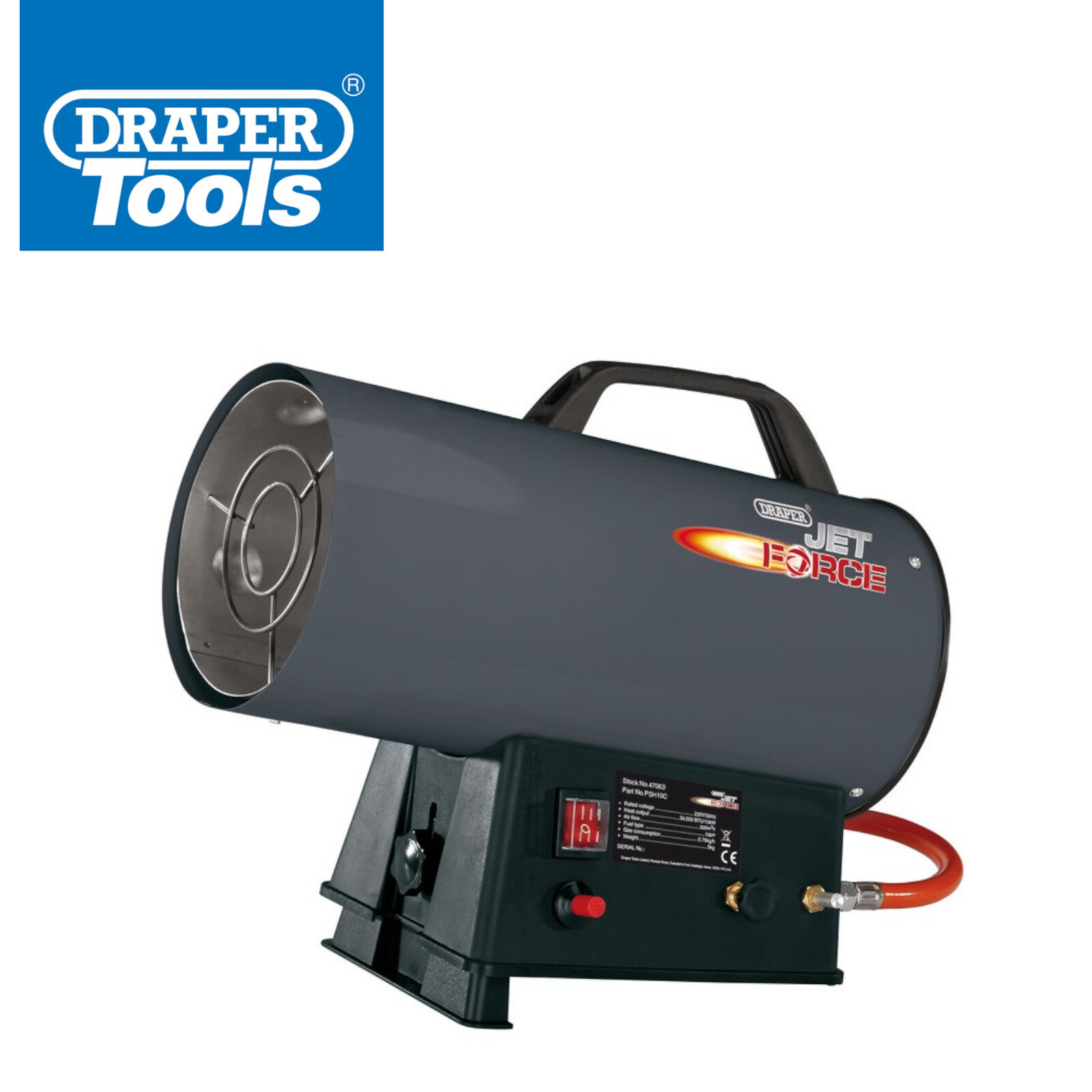 Draper 47063 Jet Force Propane Gas Space Heater 34,000 BTU Workshop Garage