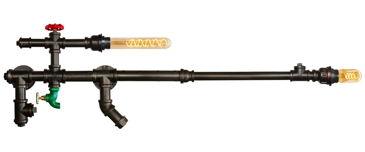 Vintage Industrial Gun Sniper Rifle Style Waterpipe Wall Light M0158 with Bulbs