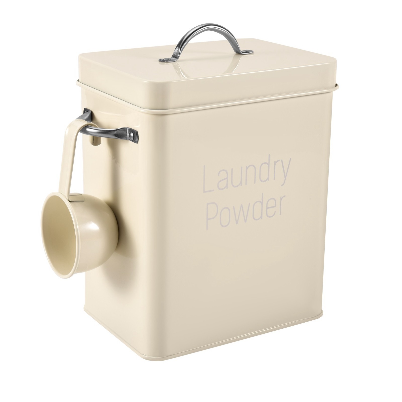 3L Beautiful Powder Laundry Powder Boxes Storage with Scoop Creamy White F4P2