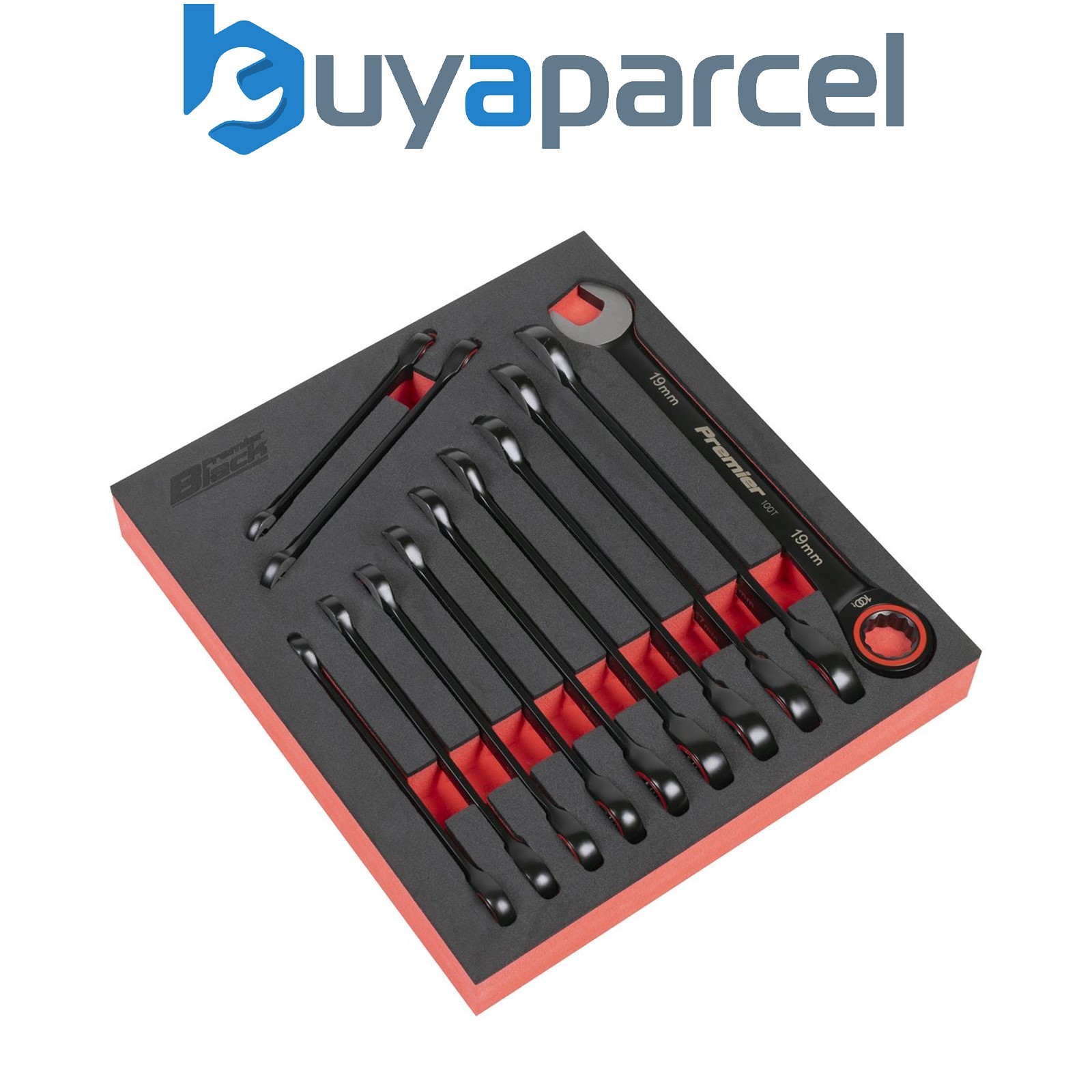 Sealey AK63940B Premier Black Combination Ratchet Spanner Set 12pc