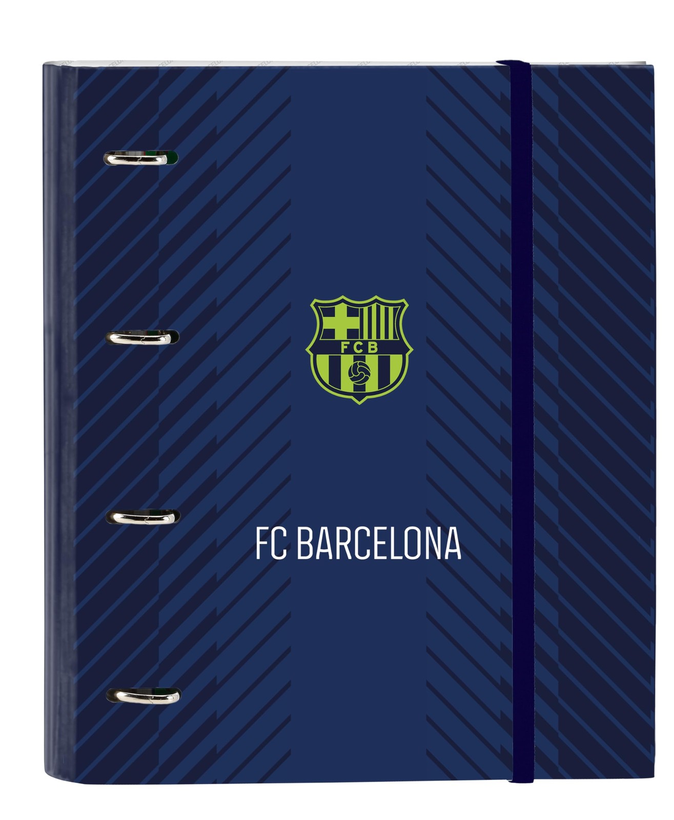 Safta F.C. BARCELONA NAVY BLUE – 4 Ring Binder 35 cm with 100 A4 Sheets, Ideal f