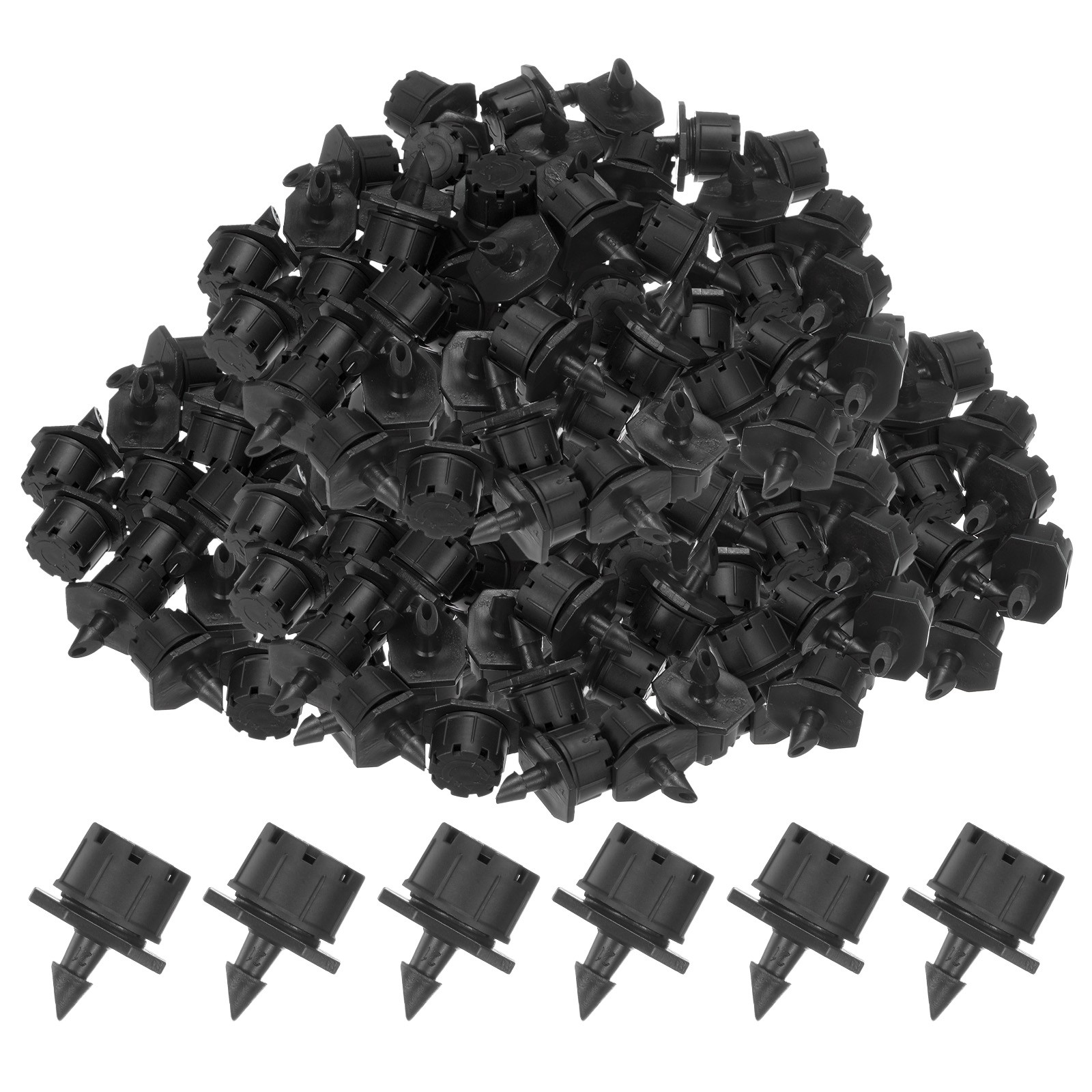 400Pcs Adjustable Irrigation Dripper, 1/4 Emitter Garden Watering System Black