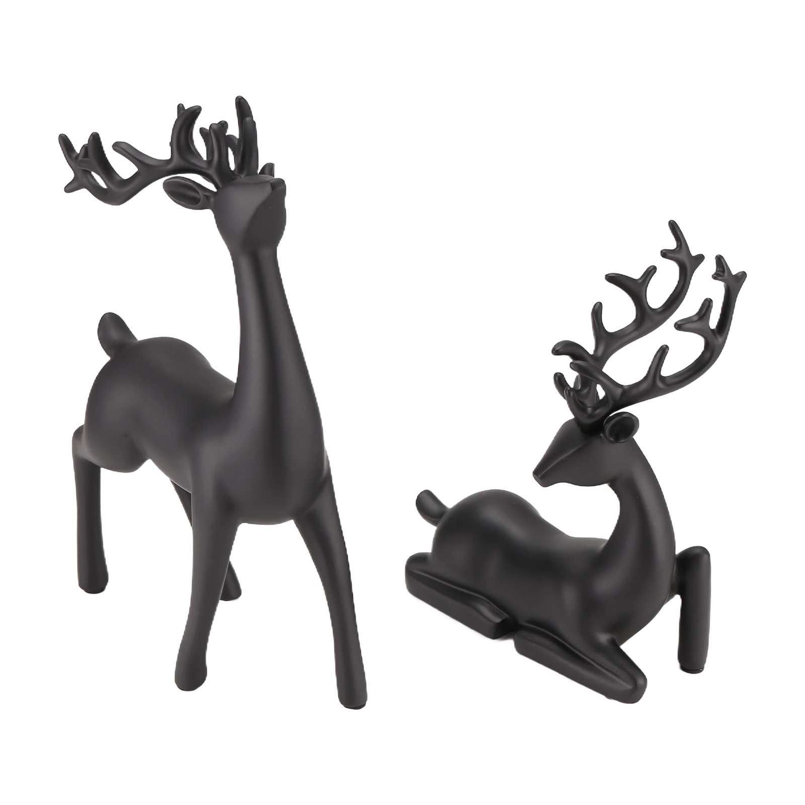 Reindeer Figurines Set of 2 Resin Deer Statues Sculpture Deer Ornaments5608
