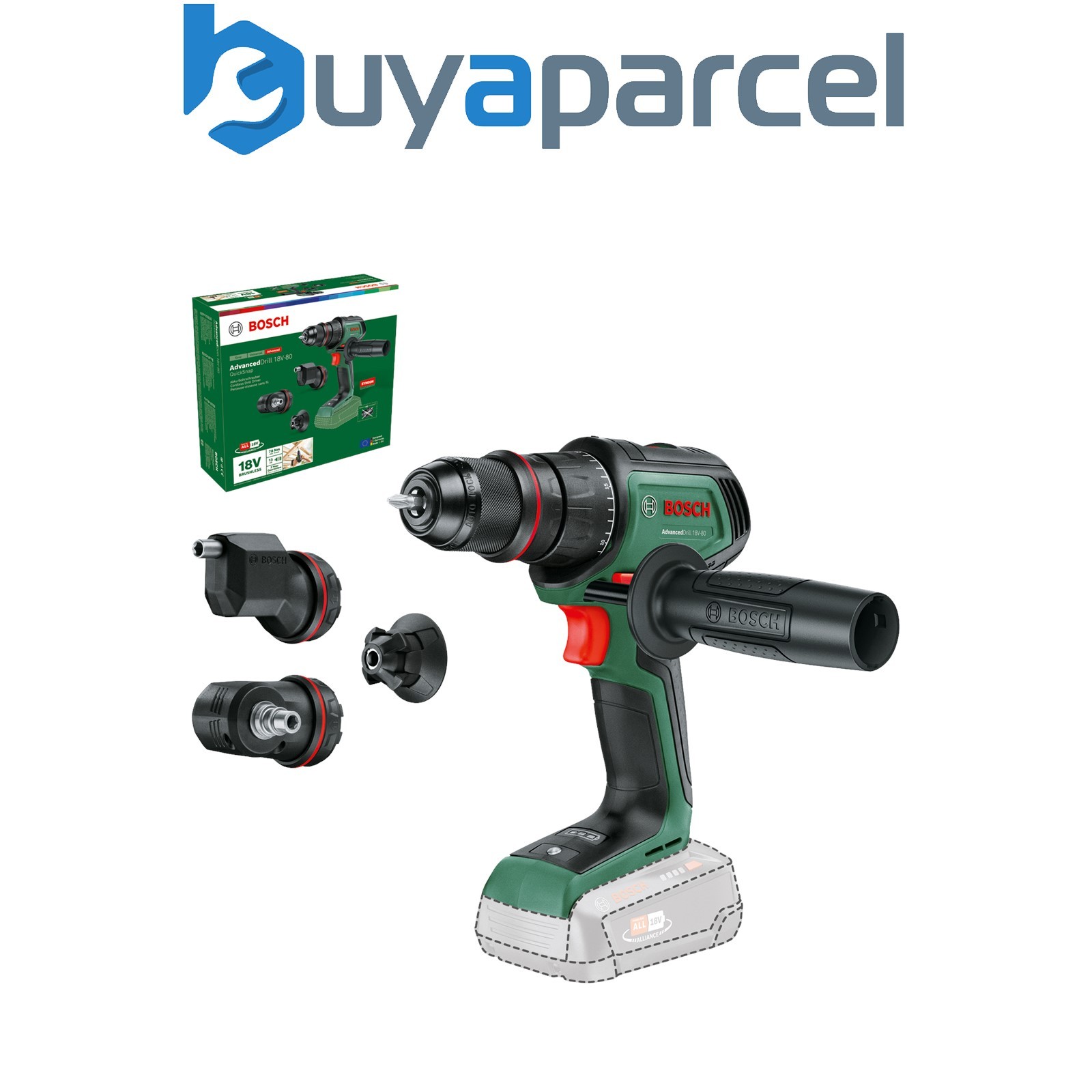 Bosch Cordless Drill/Driver AdvancedDrill 18V-80 QuickSnap Carton box 06039E2003