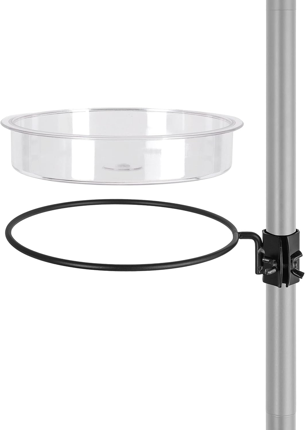 iBorn Bird Feeder Water Tray and Ring Fit for 1 Inch Pole, Removable PC Plastic