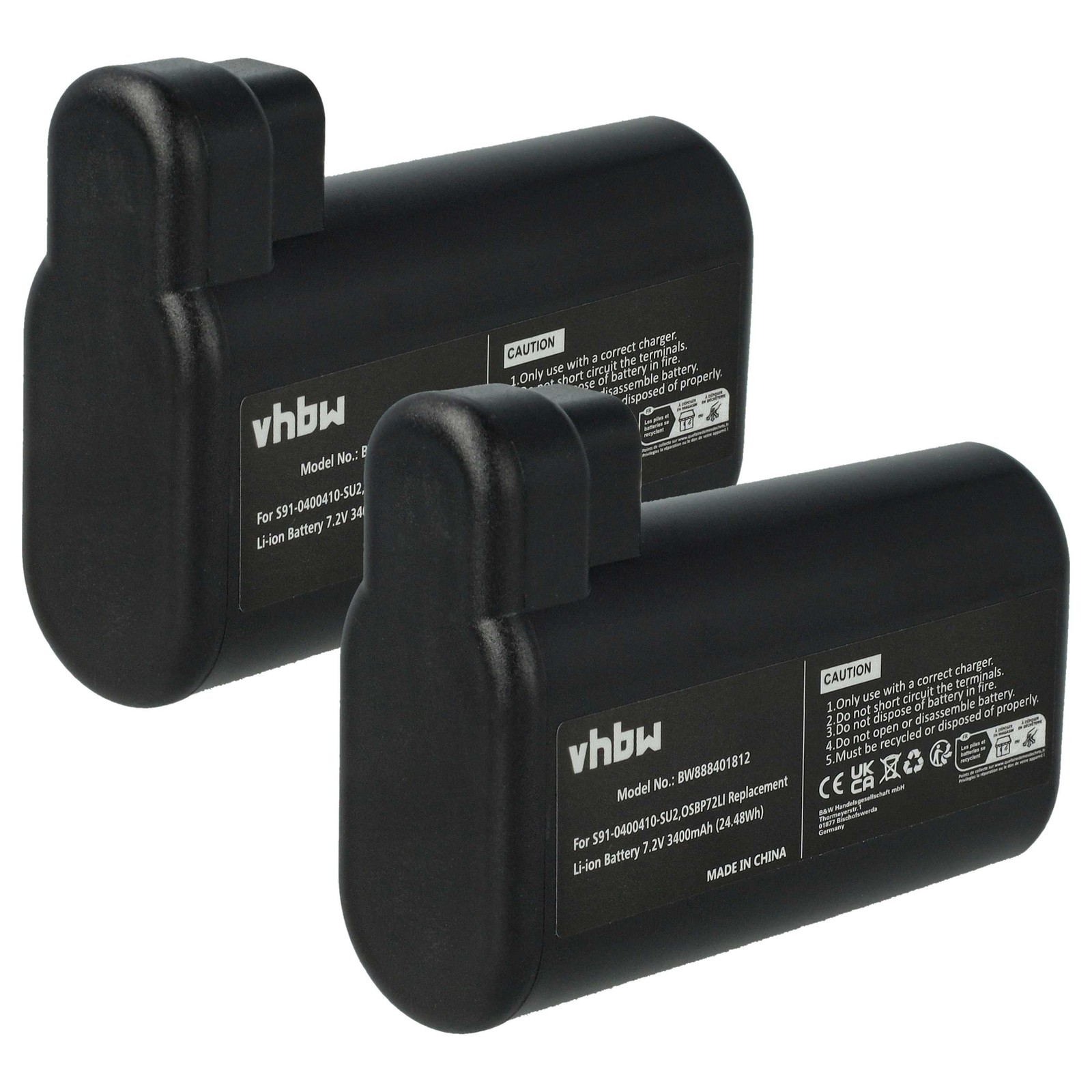 2x Battery for Electrolux 900277482 900277469 900942300 900277484 3400mAh 7.2V