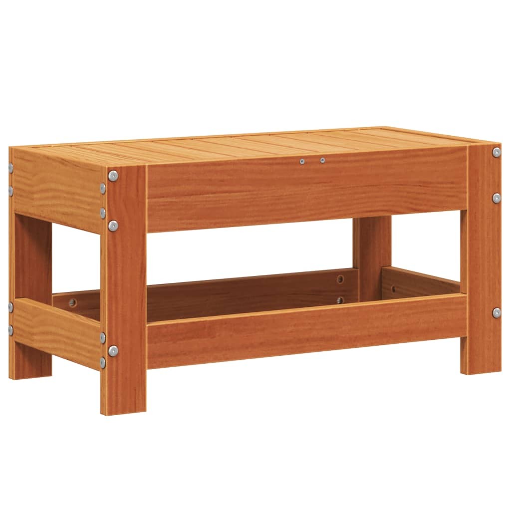 Garden Footstool Outdoor Ottoman Footrest Wax Brown Solid Wood Pine vidaXL