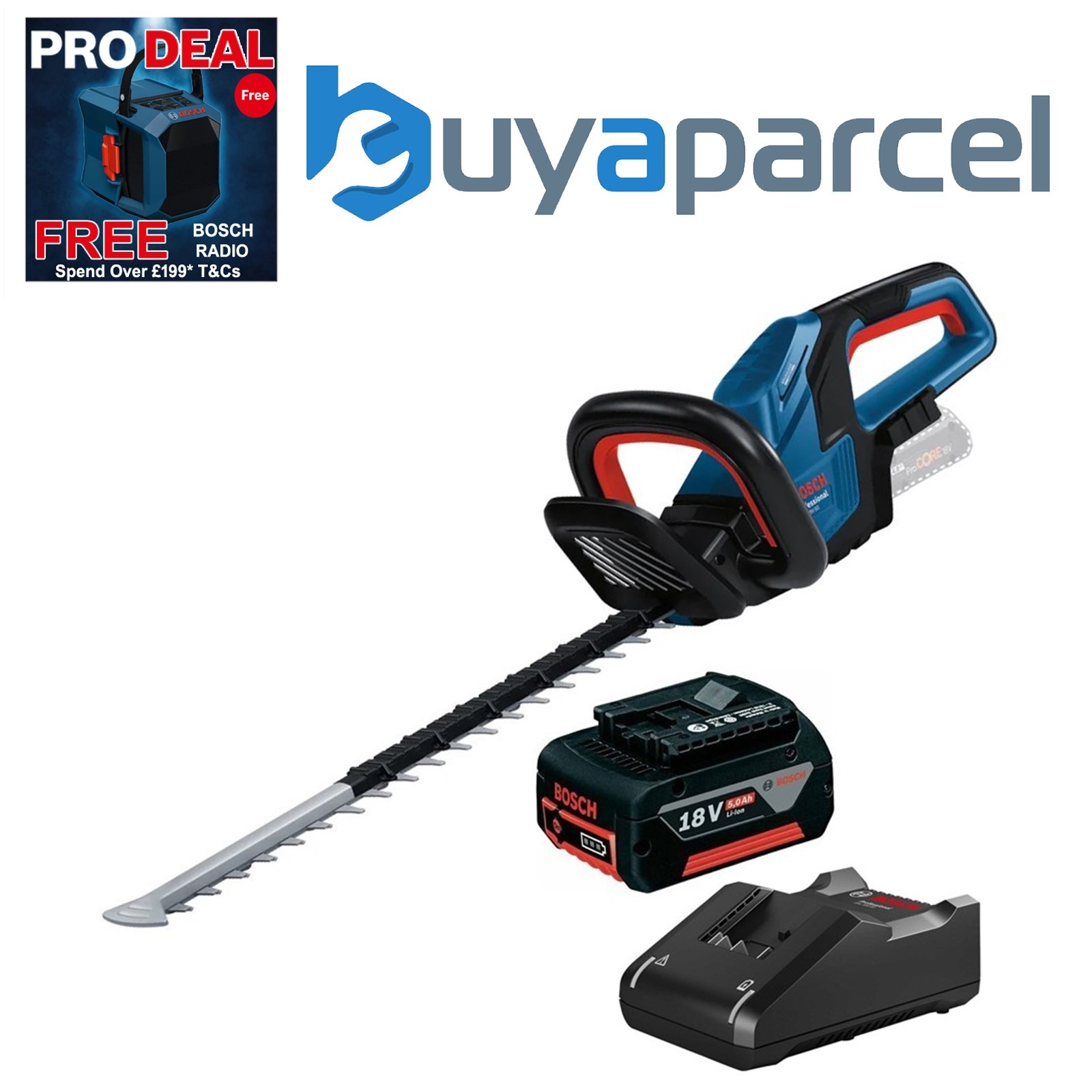 Bosch GHE 18V-50 18V Professional Cordless Brushless Hedge Trimmer 50cm 1x5ah