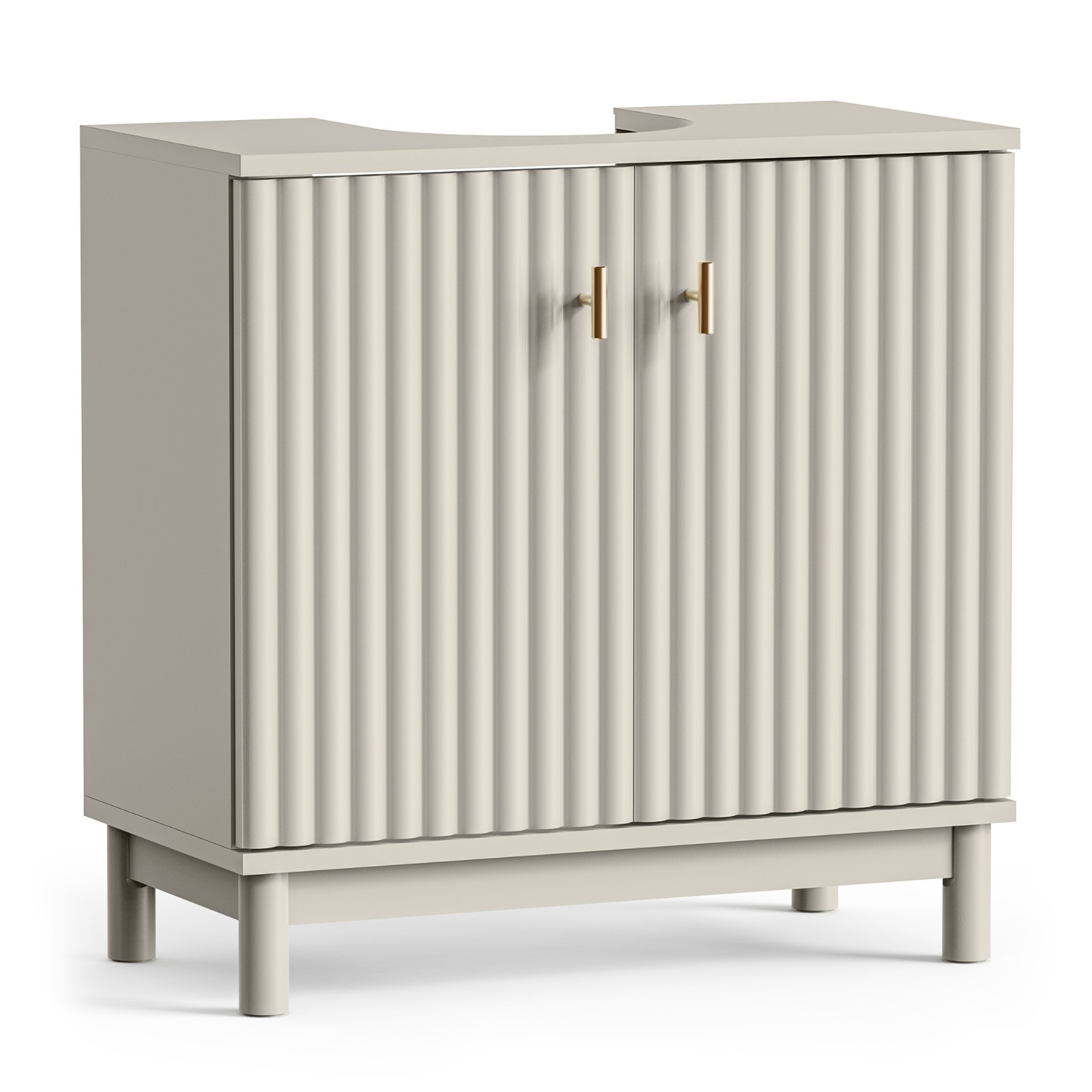 Under Sink Bathroom Cabinet, Stone Freestanding Under Sink Storage, VonHaus