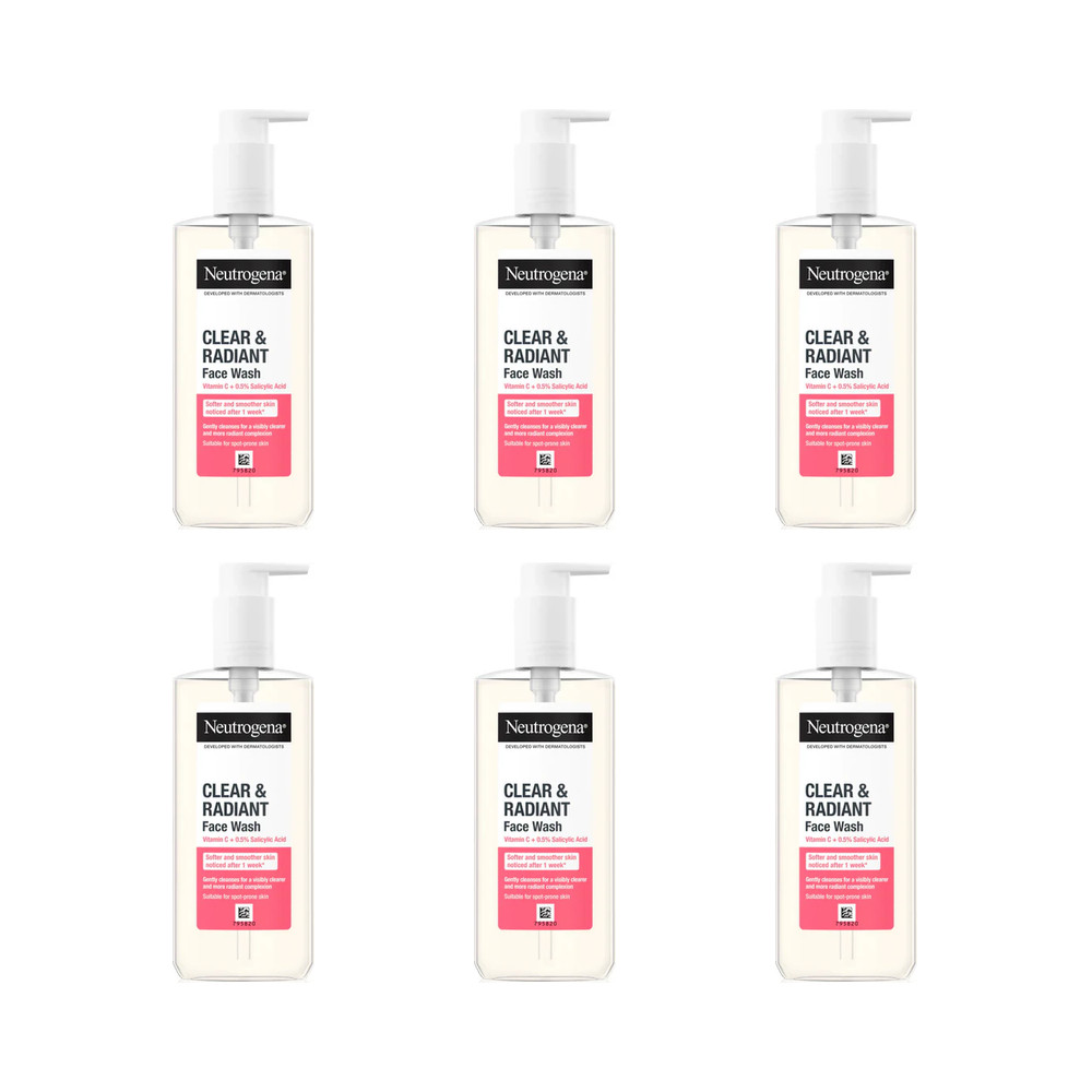 Neutrogena Clear & Radiant Vitamin C Facial Wash 200ml - Pack of 6