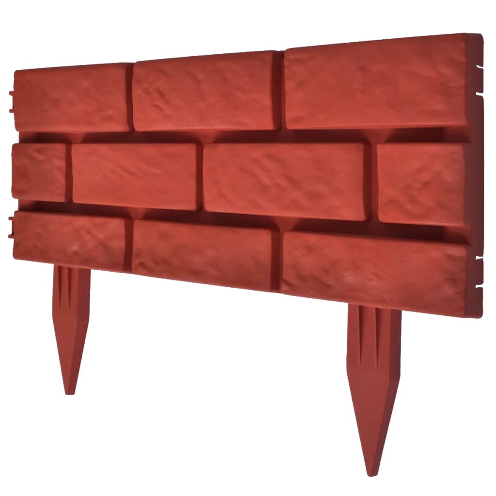11x Garden Lawn Fencing Divider Brick Design Edging Farm Yard Border vidaXL