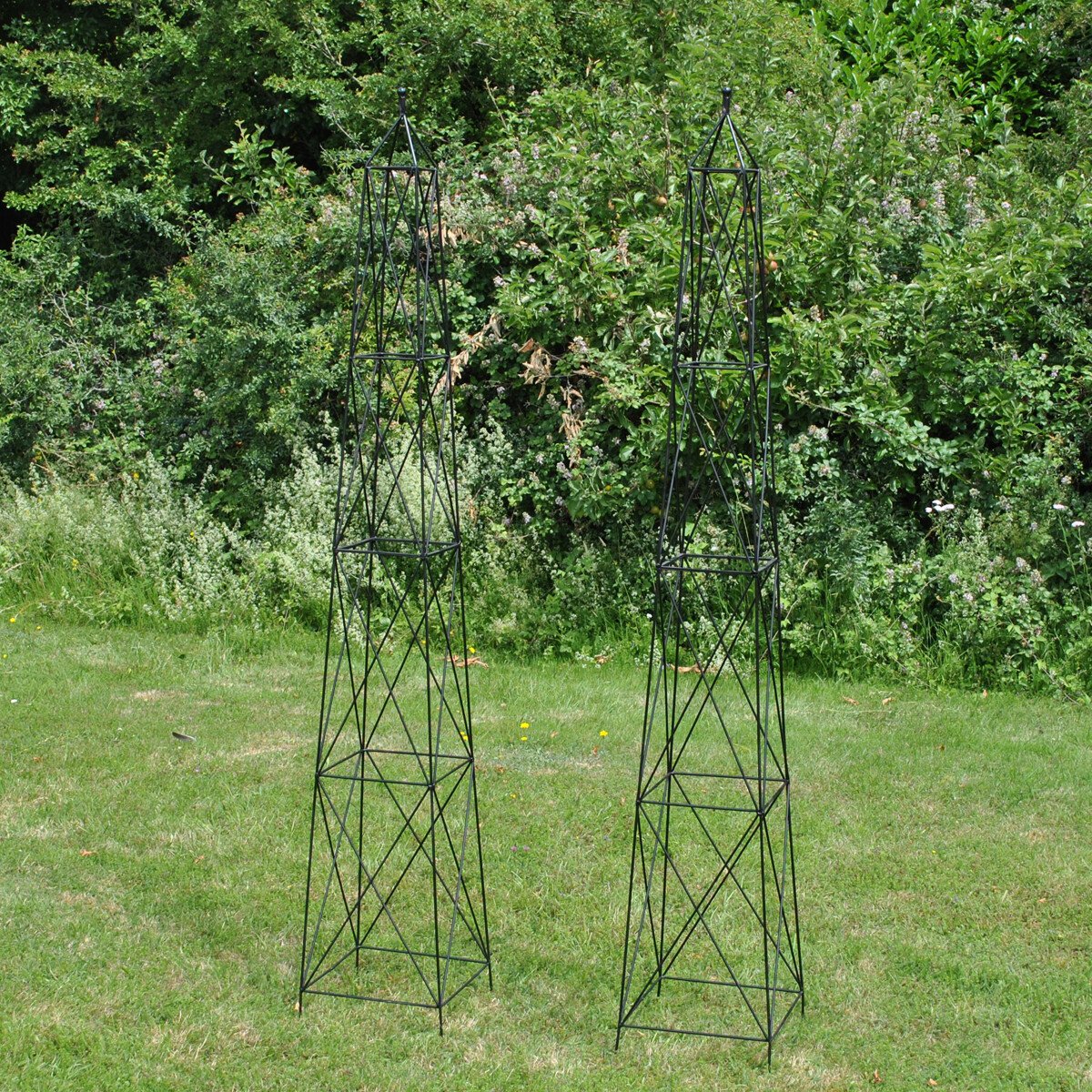 Garden Obelisk Obelisks Metal Climbing Plant Support Outdoor Steel 2.1m High (2)