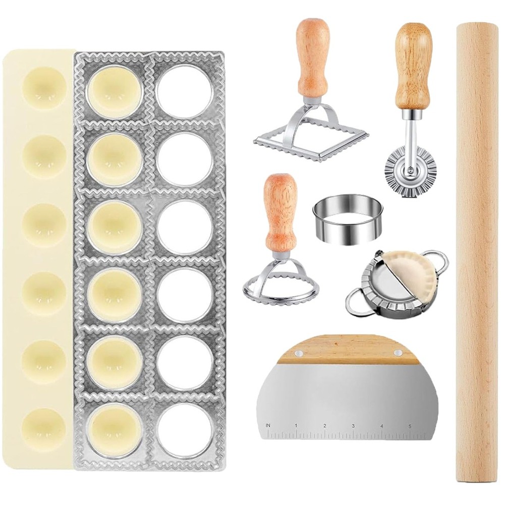 8 Pcs Ravioli Mold Set Include Ravioli Maker Press,Dough Dumpling3499