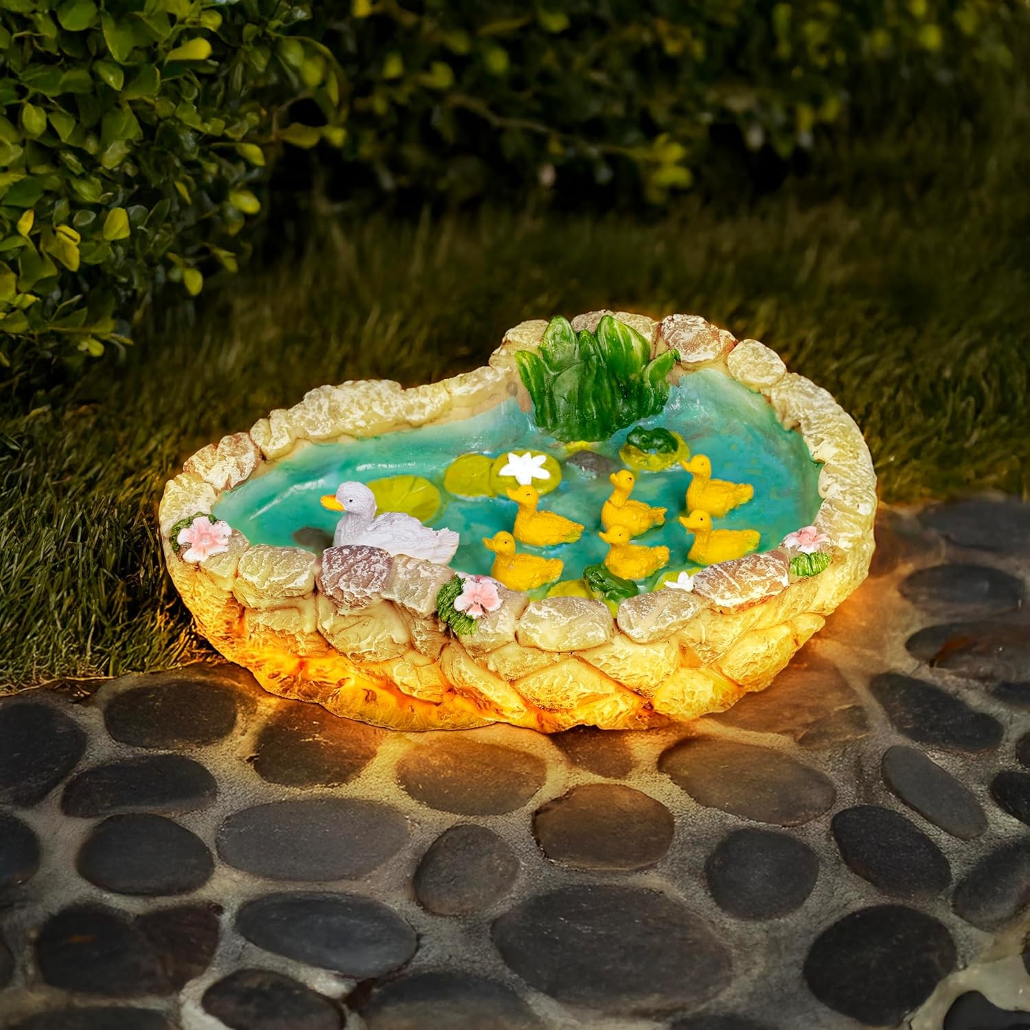Garden Mile Solar Powered Duck Pond Ornament - Durable Waterproof Resin Outdoor