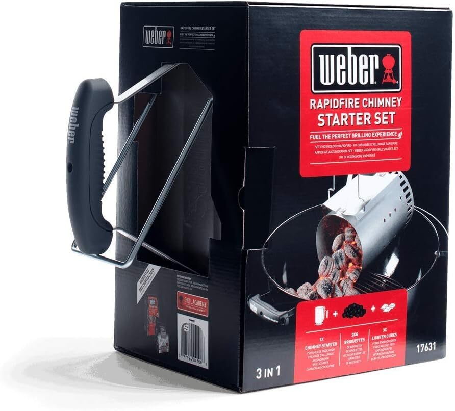 Weber Rapidfire? Barbecue Chimney Starter Set | Aluminium BBQ Fire Starter Set