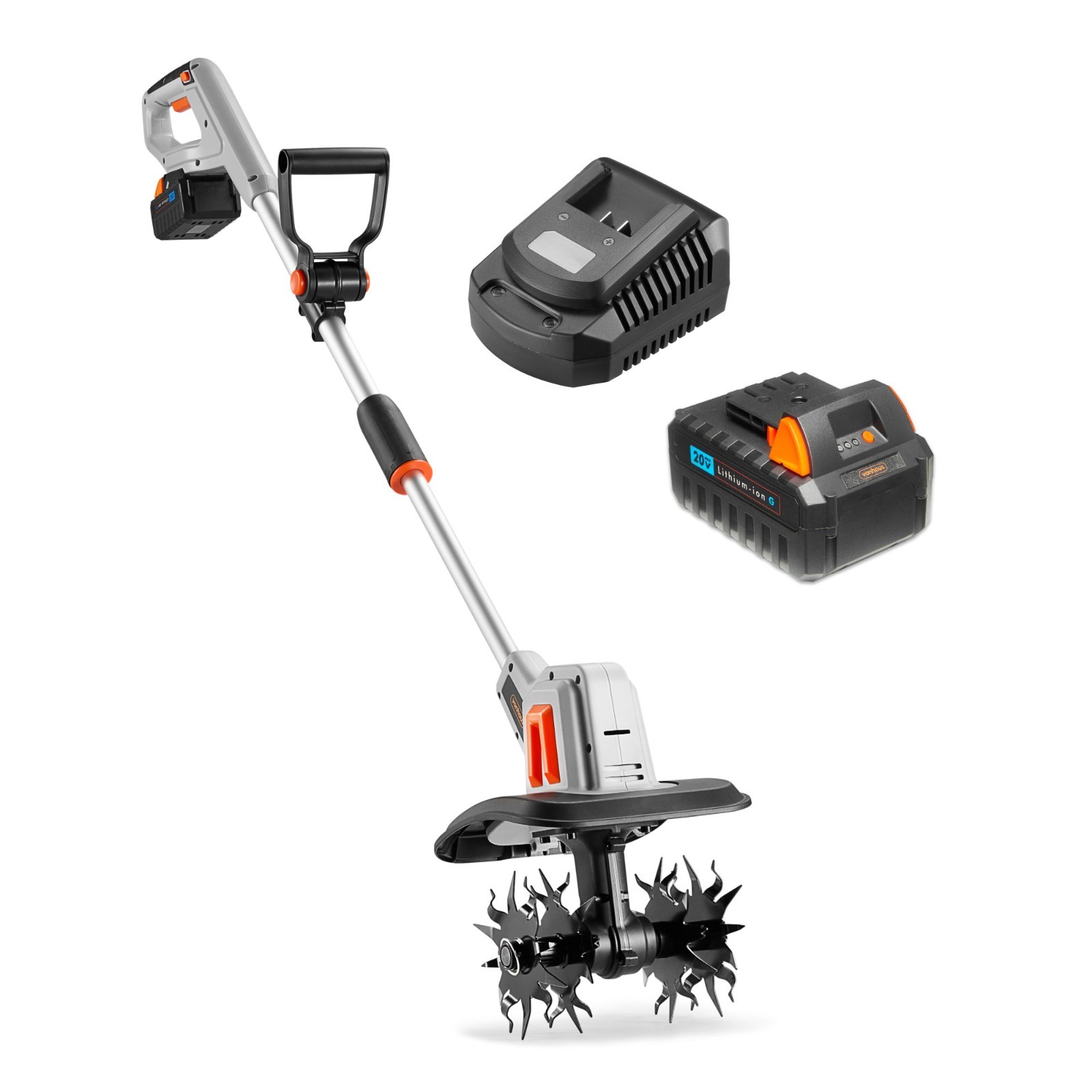 VonHaus Tiller Cordless, Garden Soil Cultivator/Rotavator, 20V Battery & Charger
