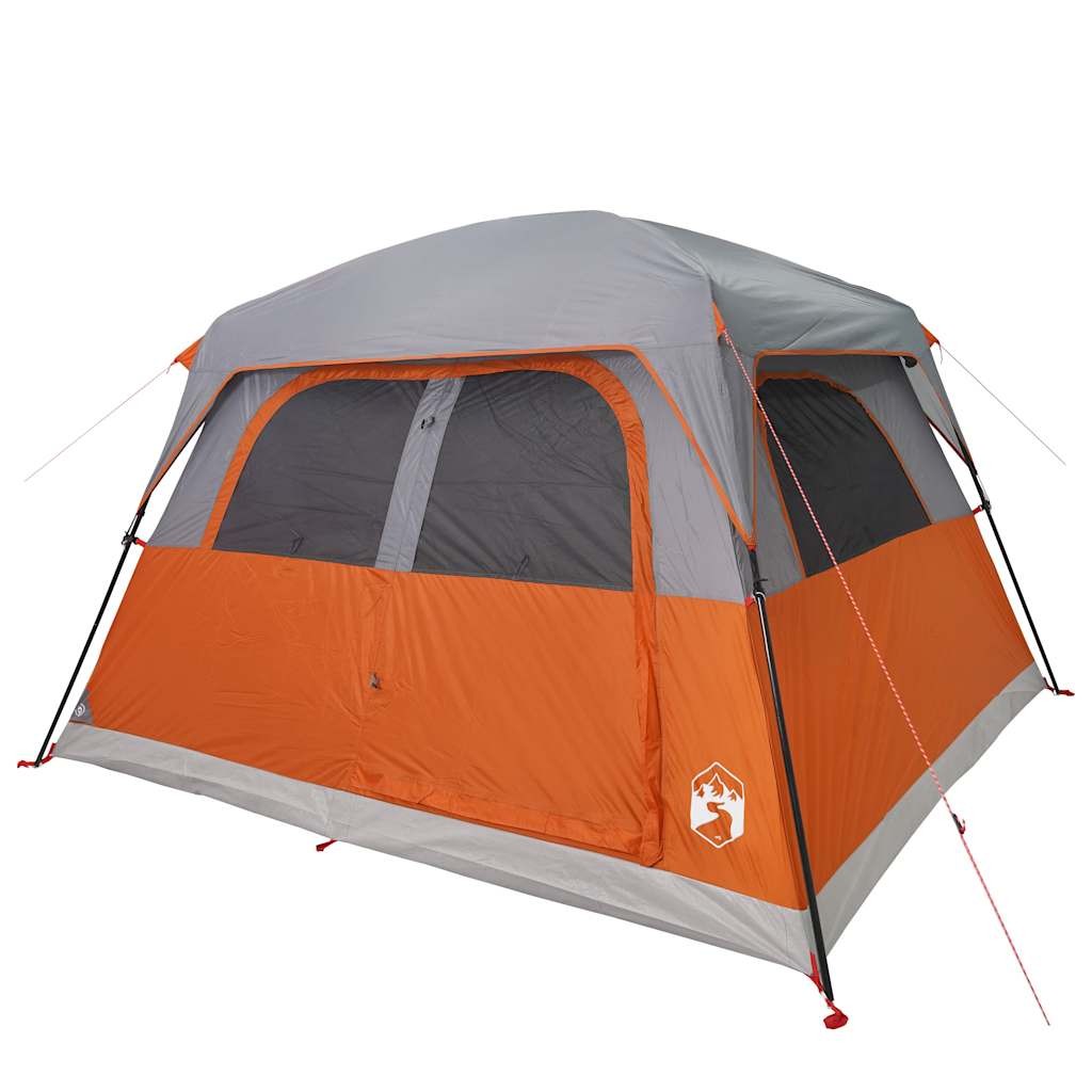 Family Tent Cabin 6-Person Dome Camping Orange Waterproof vidaXL