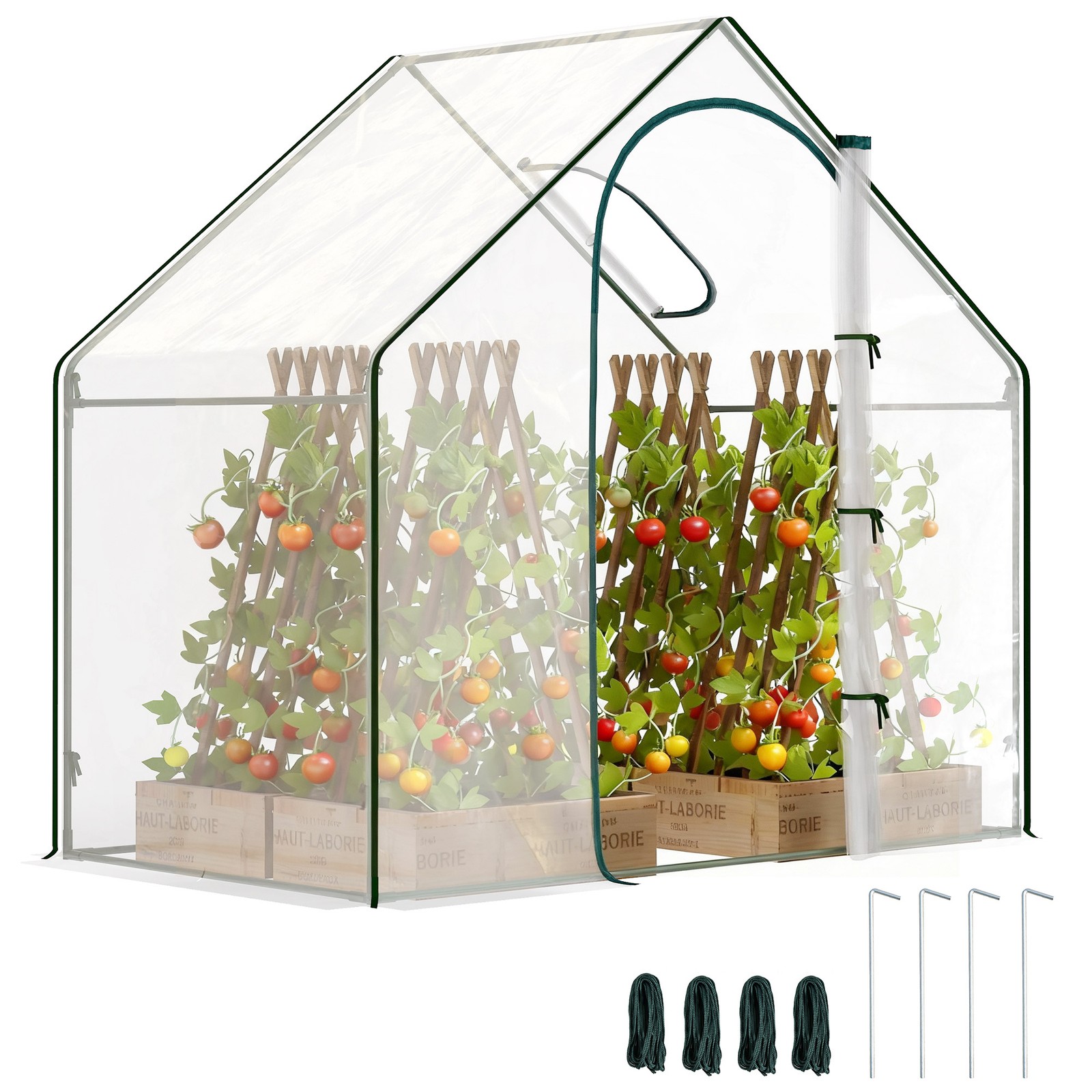 Outsunny Portable Walk-in PVC Greenhouse w/ Zipped Door for Flowers Plant
