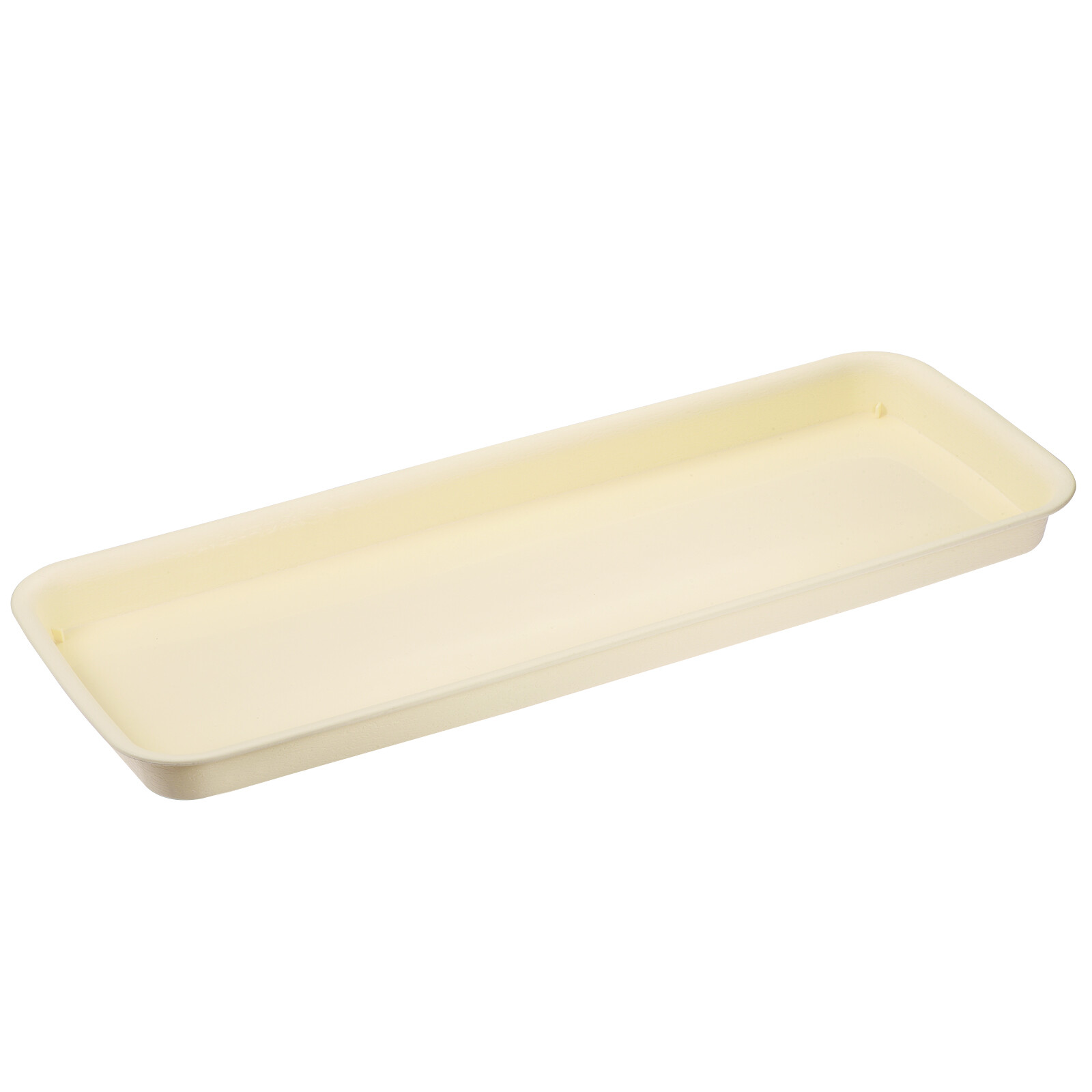 57x22cm Plant Pot Saucer Plastic Rectangular Flower Drip Tray, Beige