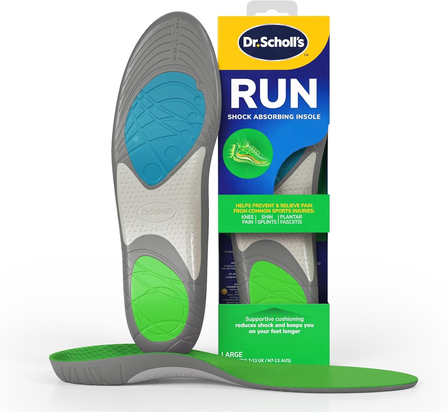 Dr. Scholl's Run Shock Absorbing Insoles - Helps Prevent and Relieve Knee Pain,