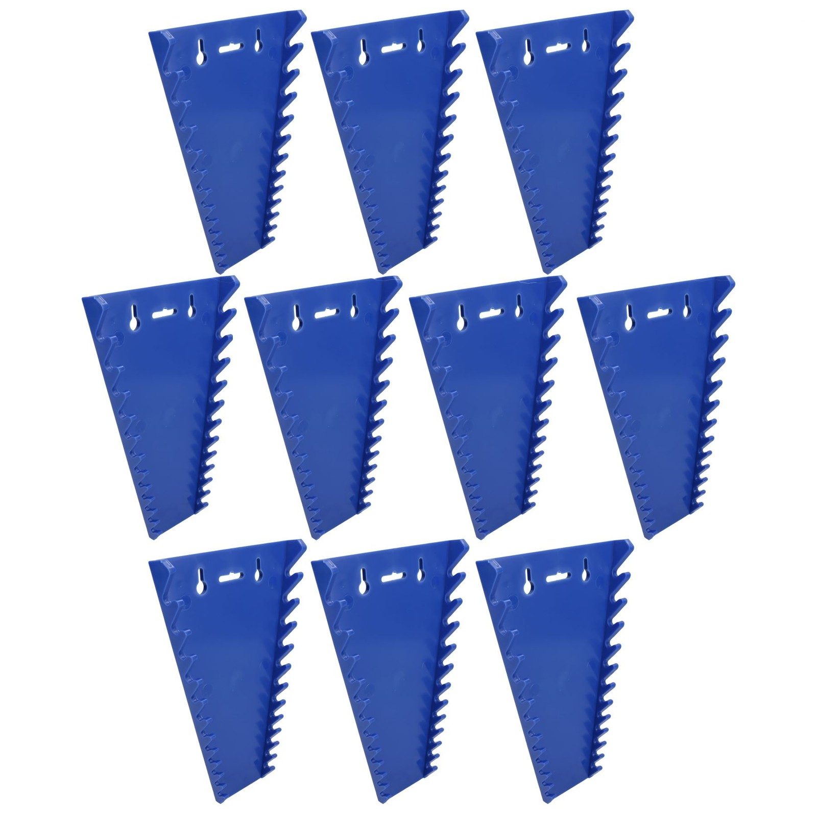 Blue Spanner Wrench Storage Rack Holder Hanger Organiser Tray 12 Spanners 10pc