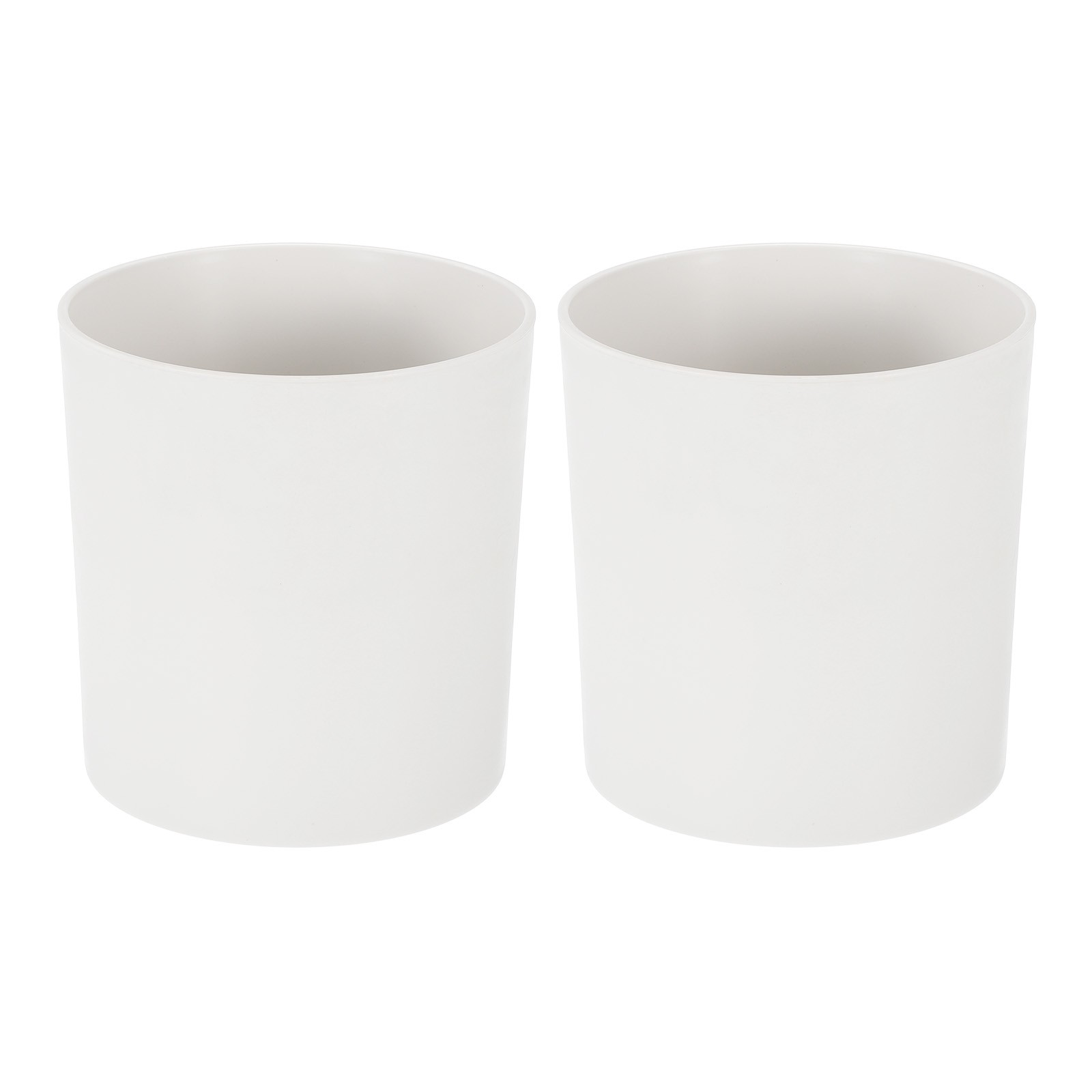 2-Pack Plastic Plant Pots, 7 Inch Plastic Round Flower Pots [White]