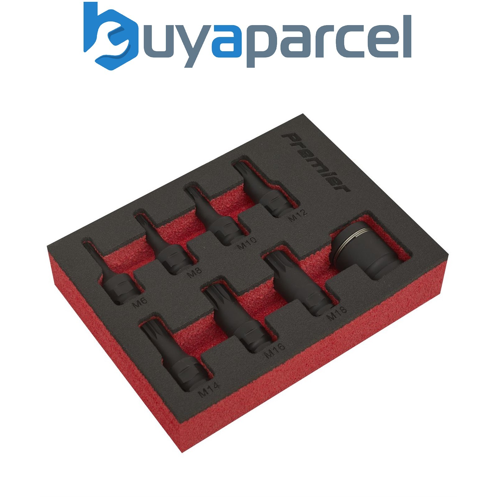 Sealey AK5622 Premier Spline Impact Socket Bit Set 3/8"Sq Drive 8pc