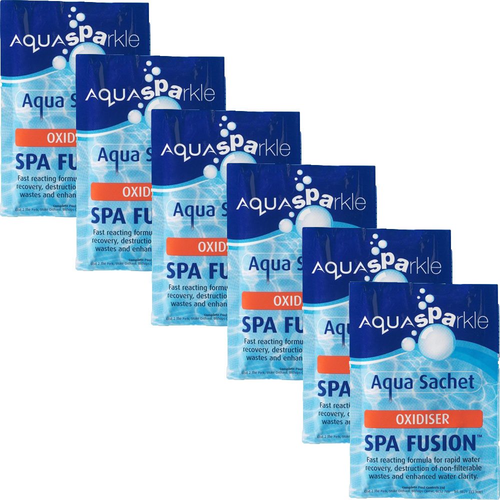 6 x Aquasparkle Spa Fusion Shock Treatment Hot Tub Pool Tubs Spas Oxidiser Lite