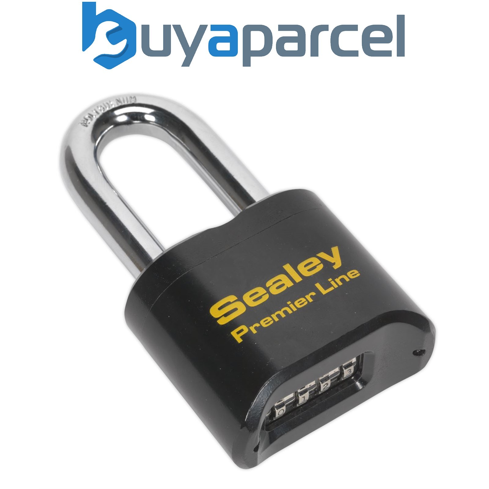 Sealey PL603L Premier&trade; Steel Body Combination Padlock Long Shackle 62mm