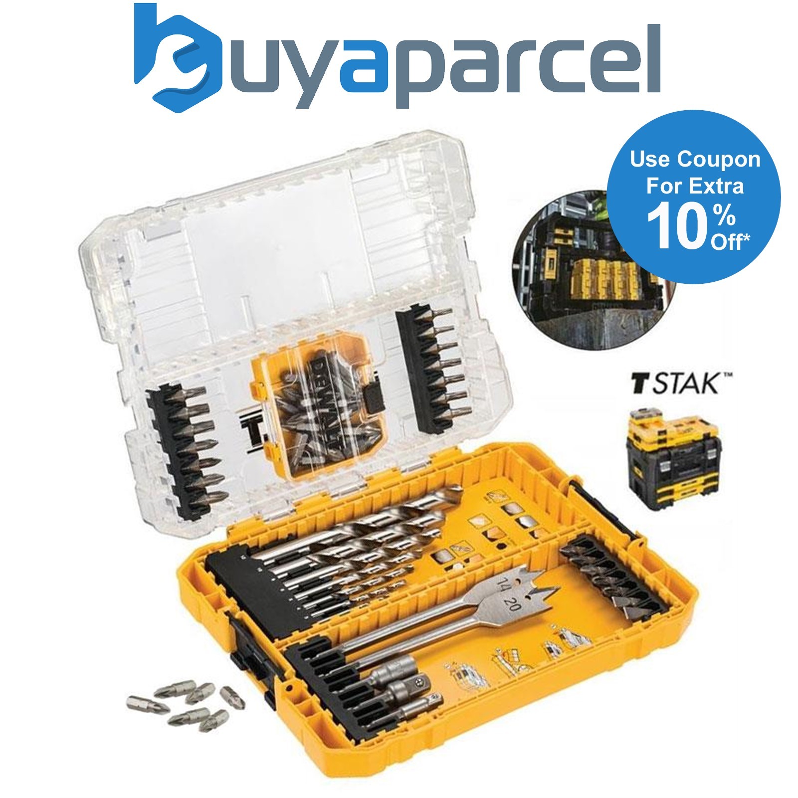 DeWalt DT70757 55 Piece Mixed Extreme Drill & Bit Set + Medium Tough Case TStak