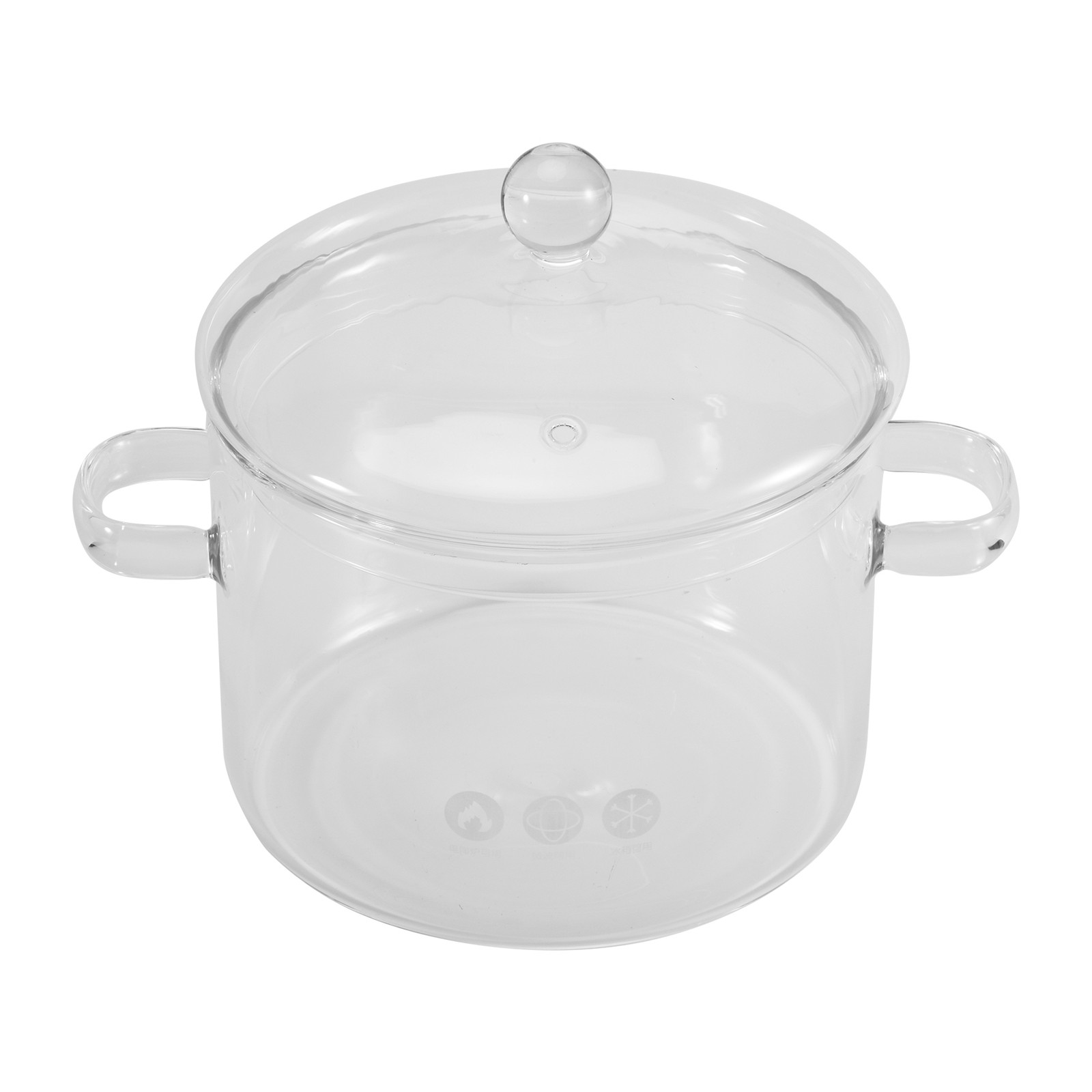 Glass Saucepan with Cover,Stovetop Cooking Pot with Lid and Handle Simmer6609