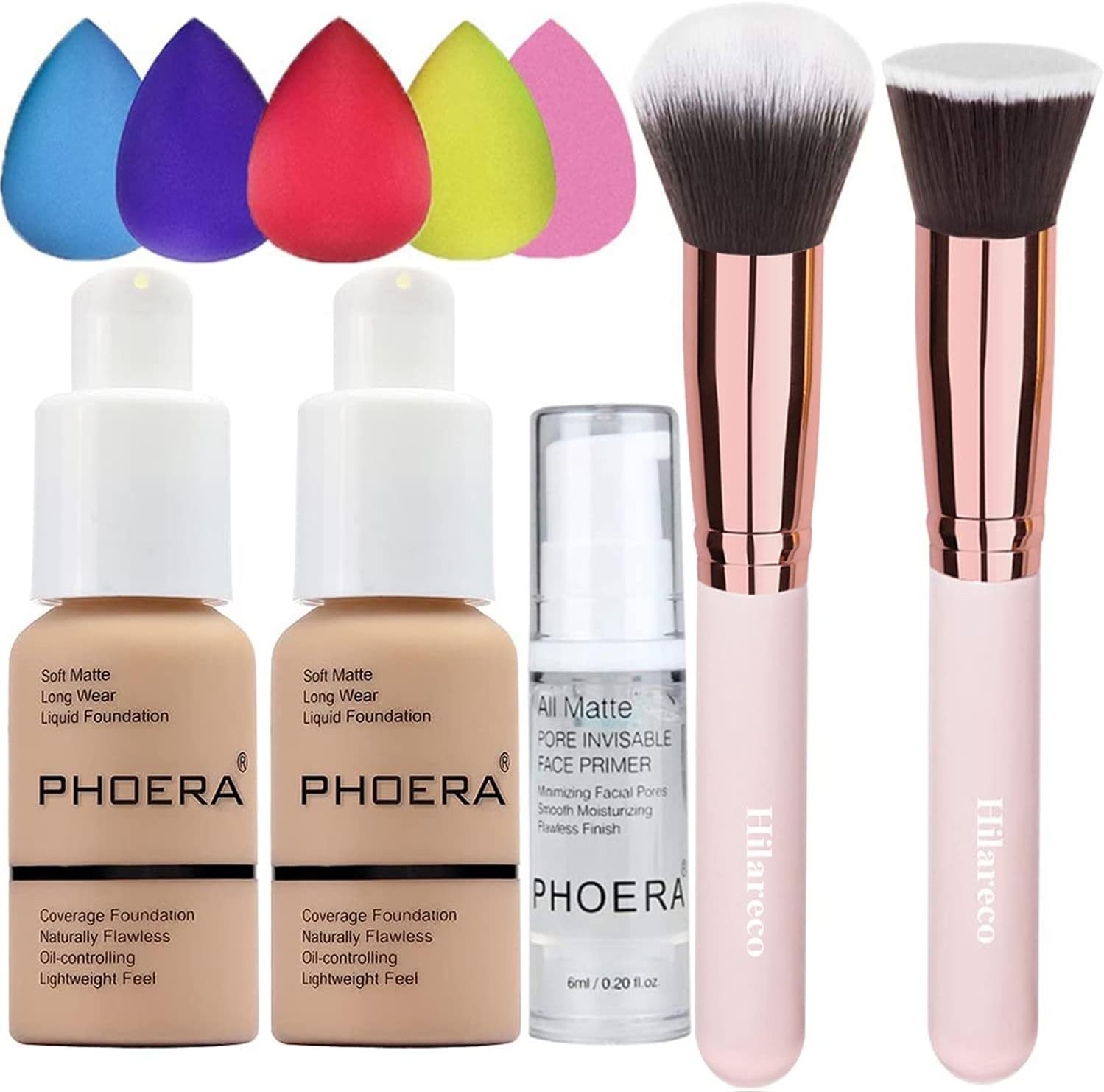 2 Pack PHOERA Foundation Full Coverage Foundation PHOERA Primer,PHOERA Makeup S