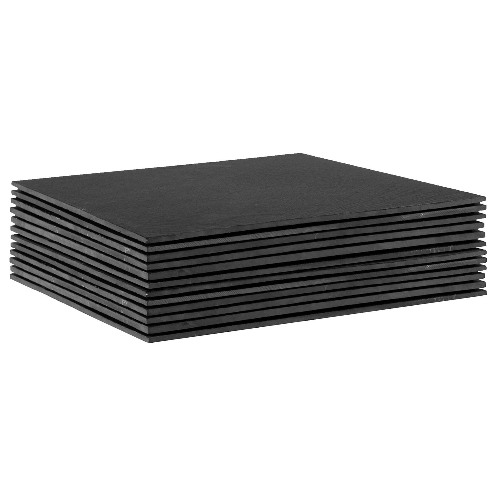 12x Linea Square Slate Placemats 33cm Natural Dining Table Place Mats Set