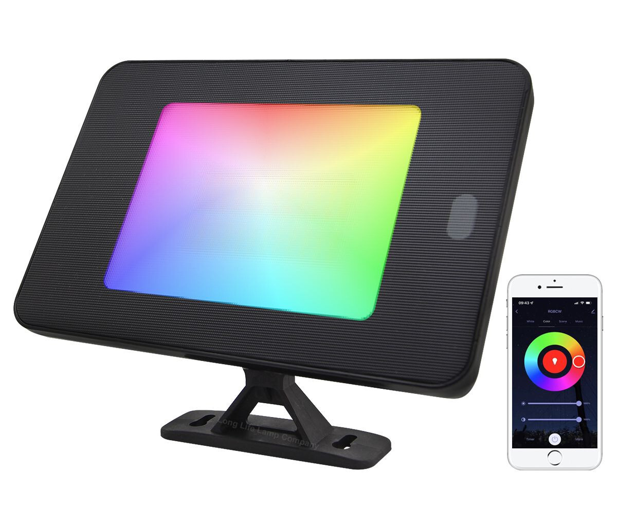 WiFi Smart RGB Colour Changing LED Flood Light 55W IP65 App Controlled FL05