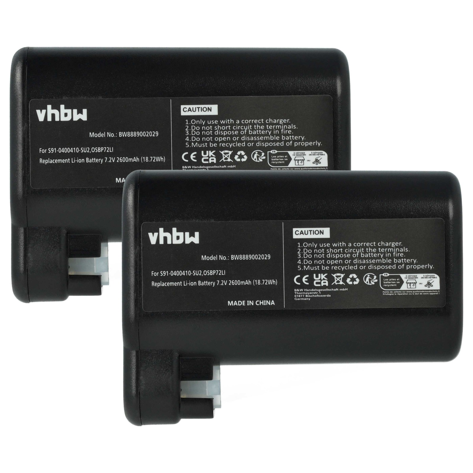2x Battery for Electrolux RX9-2-4STN PI92-4STN PI92-4ANM 2600mAh 7.2V