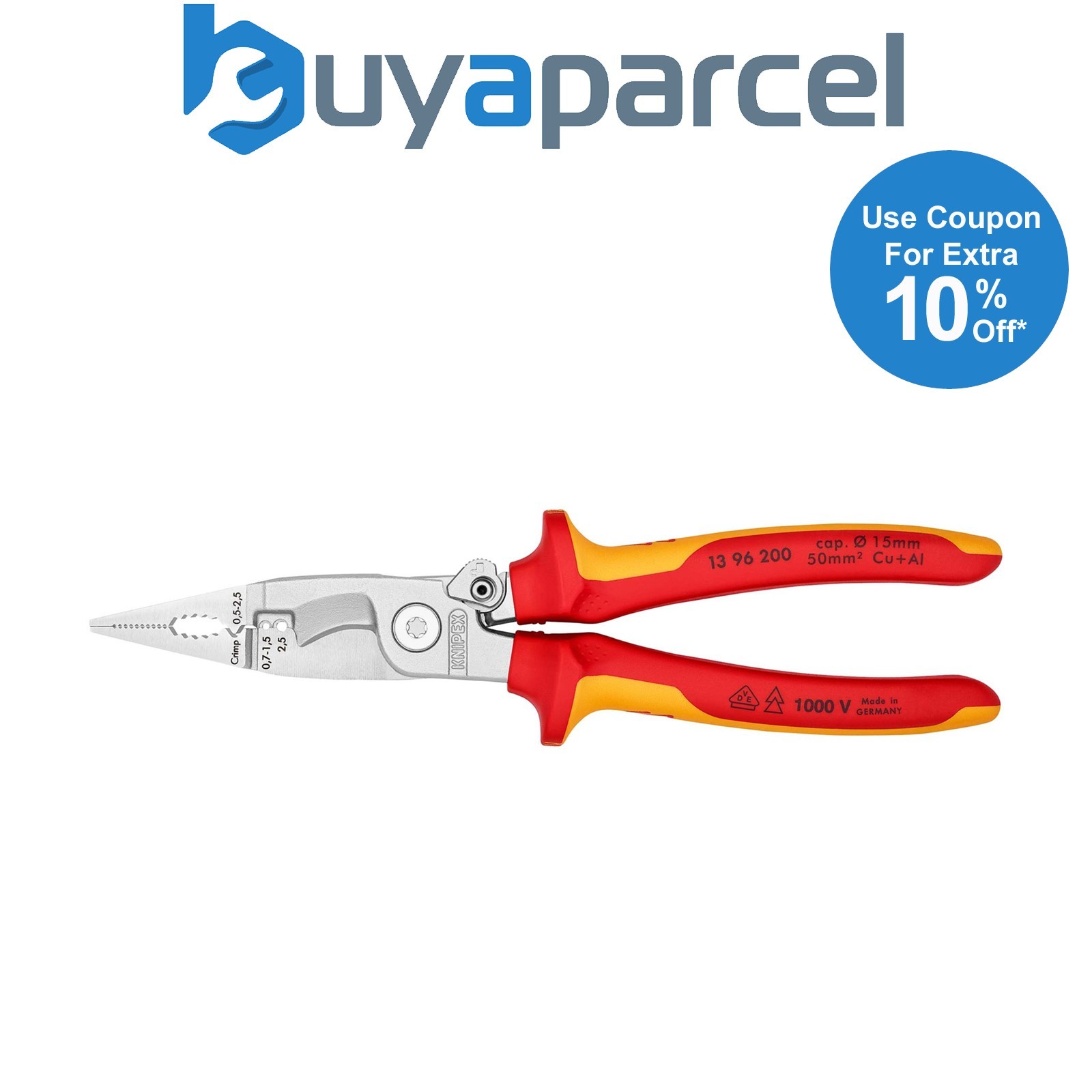 Draper 25886 KNIPEX 13 96 200 SB Pliers for Electrical Installation Insulated wi