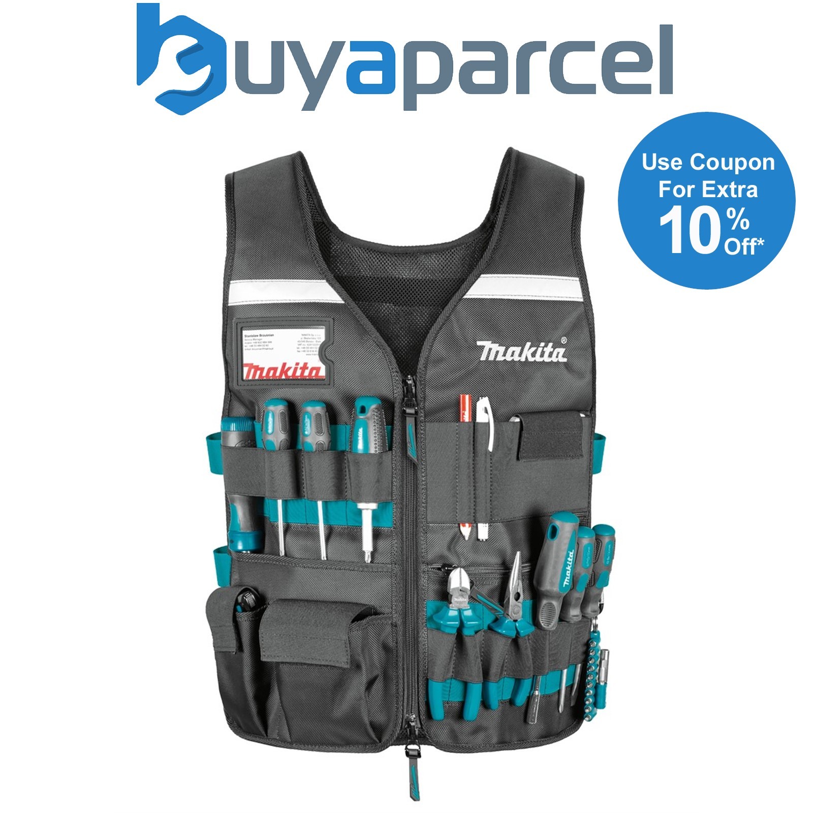 Makita E-15609 Adjustable Multi Pocket Workers Vest Gilet - Universal Size
