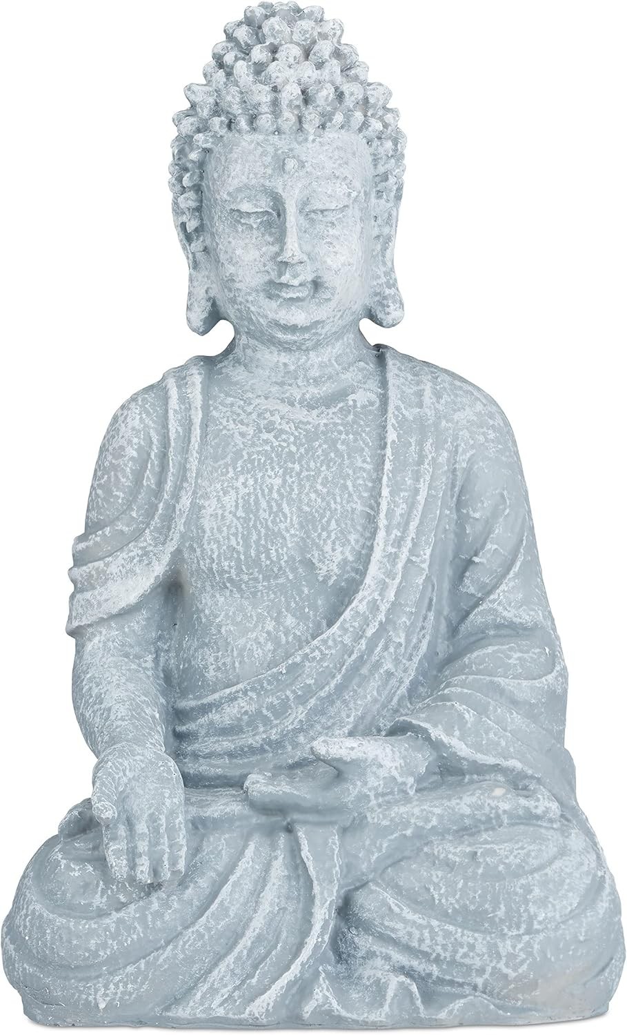 Relaxdays Sitting Buddha Figurine, 40 cm, Feng Shui, Outdoor, Garden, Décor, B